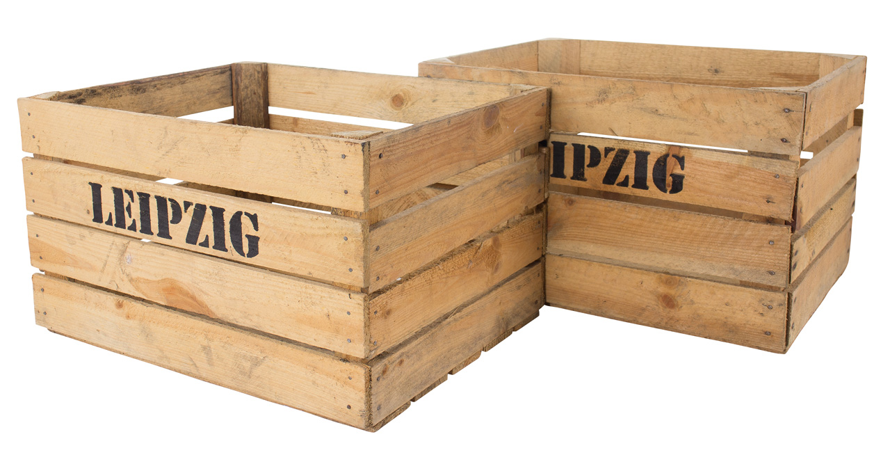 Apfelkiste mit Aufdruck "Leipzig" 50x40x30cm Apfelkiste mit Aufdruck "Leipzig" 50x40x30cm