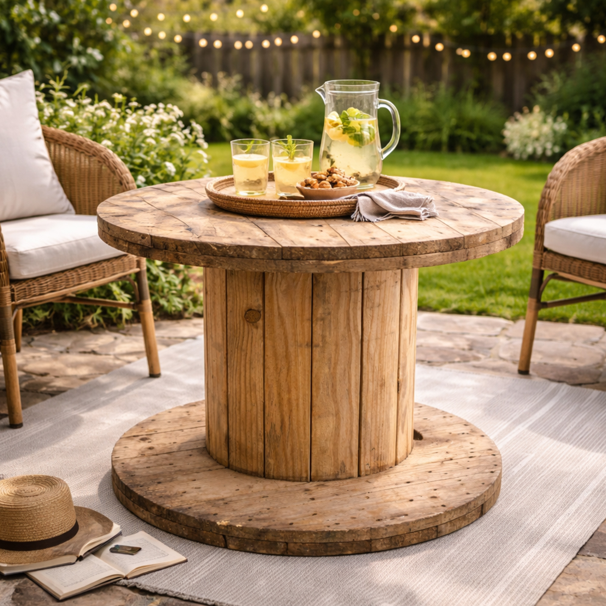 Kabeltrommel als Gartentisch 80cm x Höhe ca 58cm