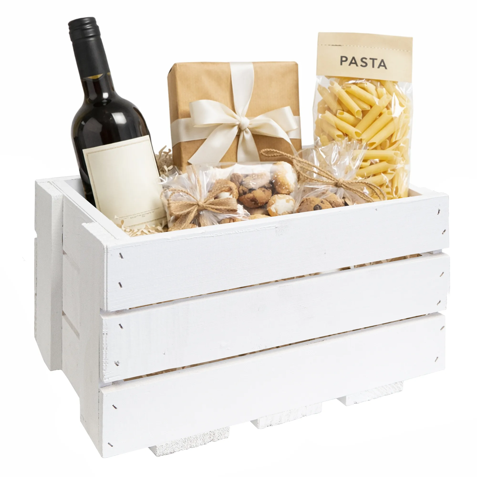 Mini-Weinkiste in weiß 34x23x19cm