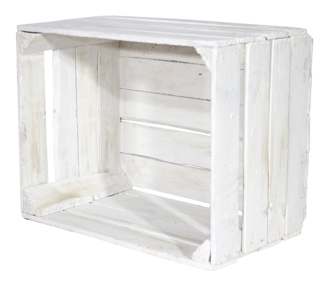 *B-Ware* Alte weiße Holzkiste 50x40x30cm 4x *B-Ware* Alte weiße Holzkiste 50x40x30cm