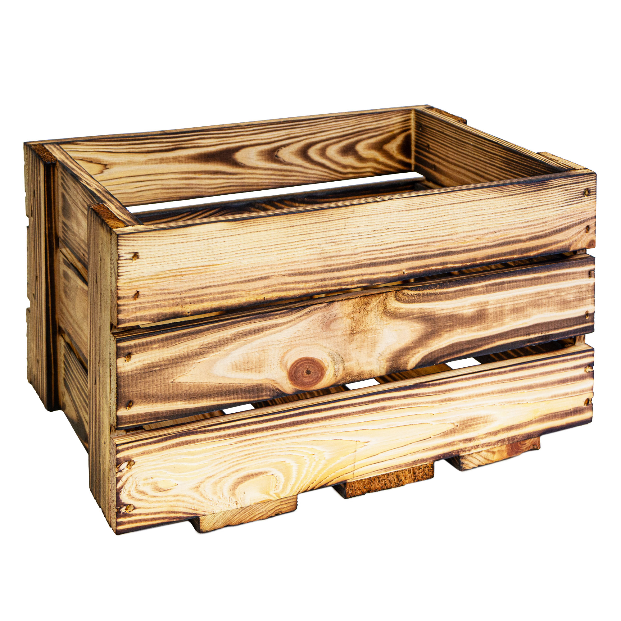 Mini-Weinkiste in geflammt 34x23x19cm