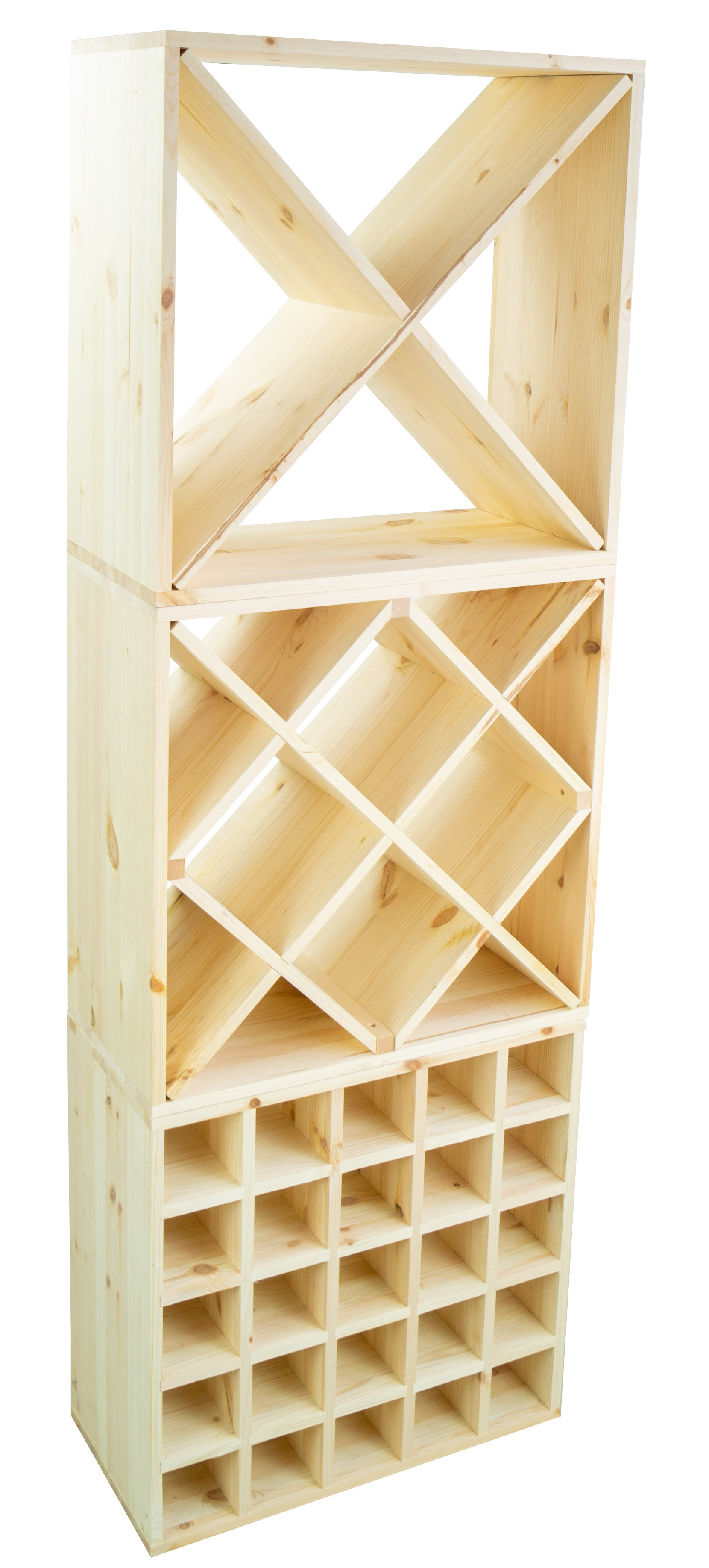 Großes Weinregal Natur 52 x 52 "25er" grosses Weinregal Natur 52 x 52 "X"