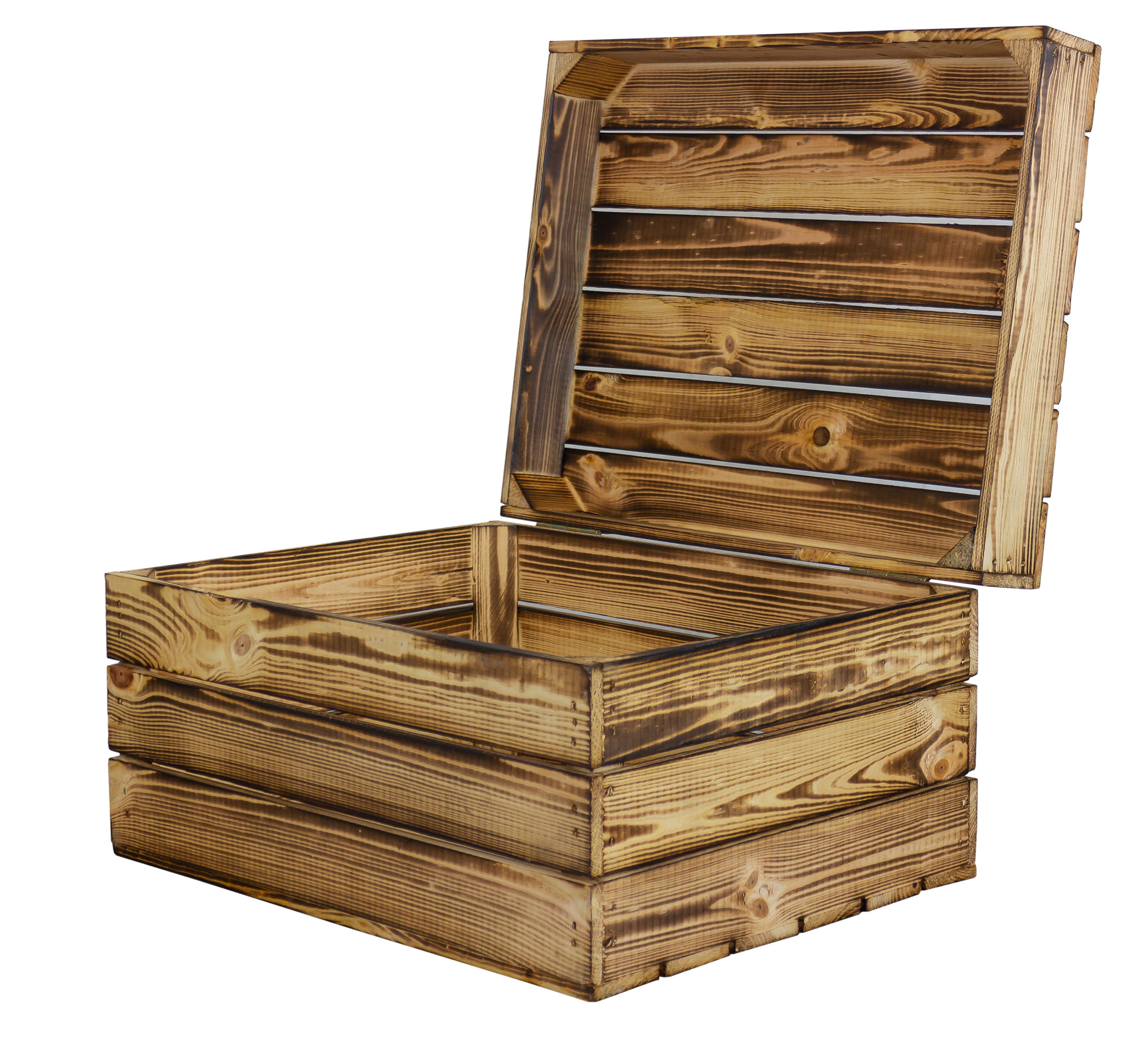 Große geflammte Holztruhe als Geschenkbox oder Erinnerungskiste XL 50x40x29cm Große geflammte Holztruhe als Geschenkbox oder Erinnerungskiste XL 50x40x29cm