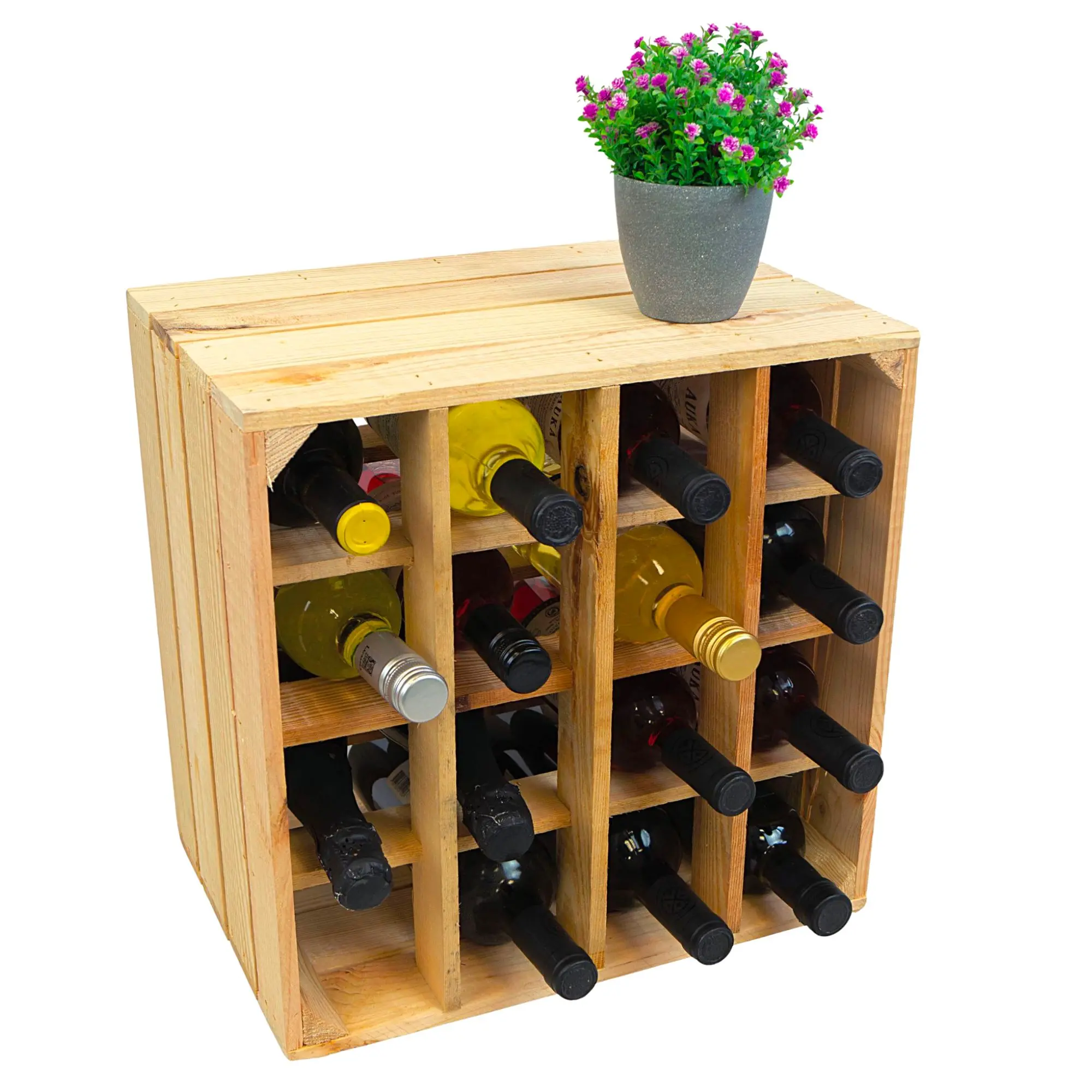 Weinregal "16er" Natur mit heller Einlage 40x40x27cm