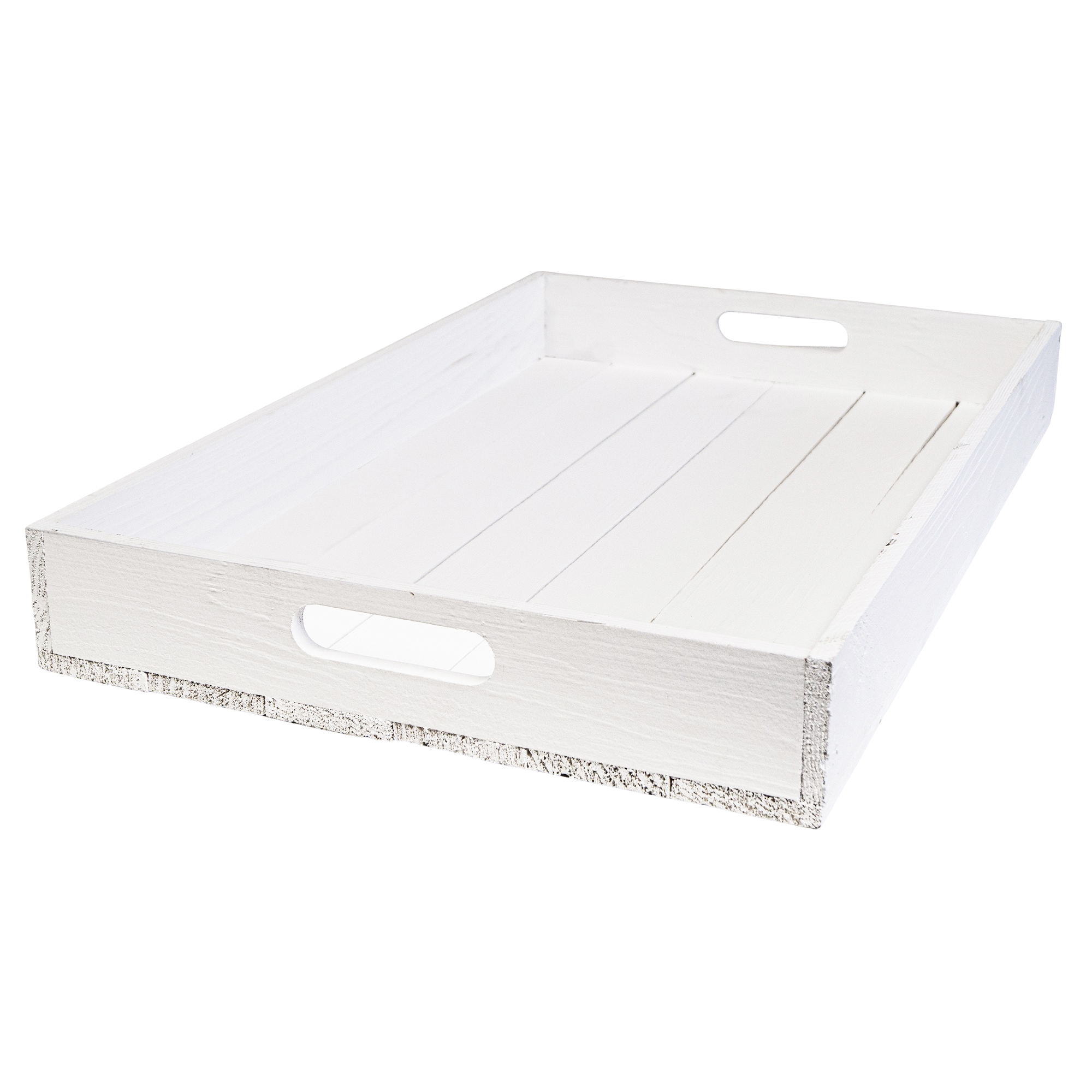 Serviertablett in weiß 60x40x8cm Holztablett Frühstückstablet Bartablett