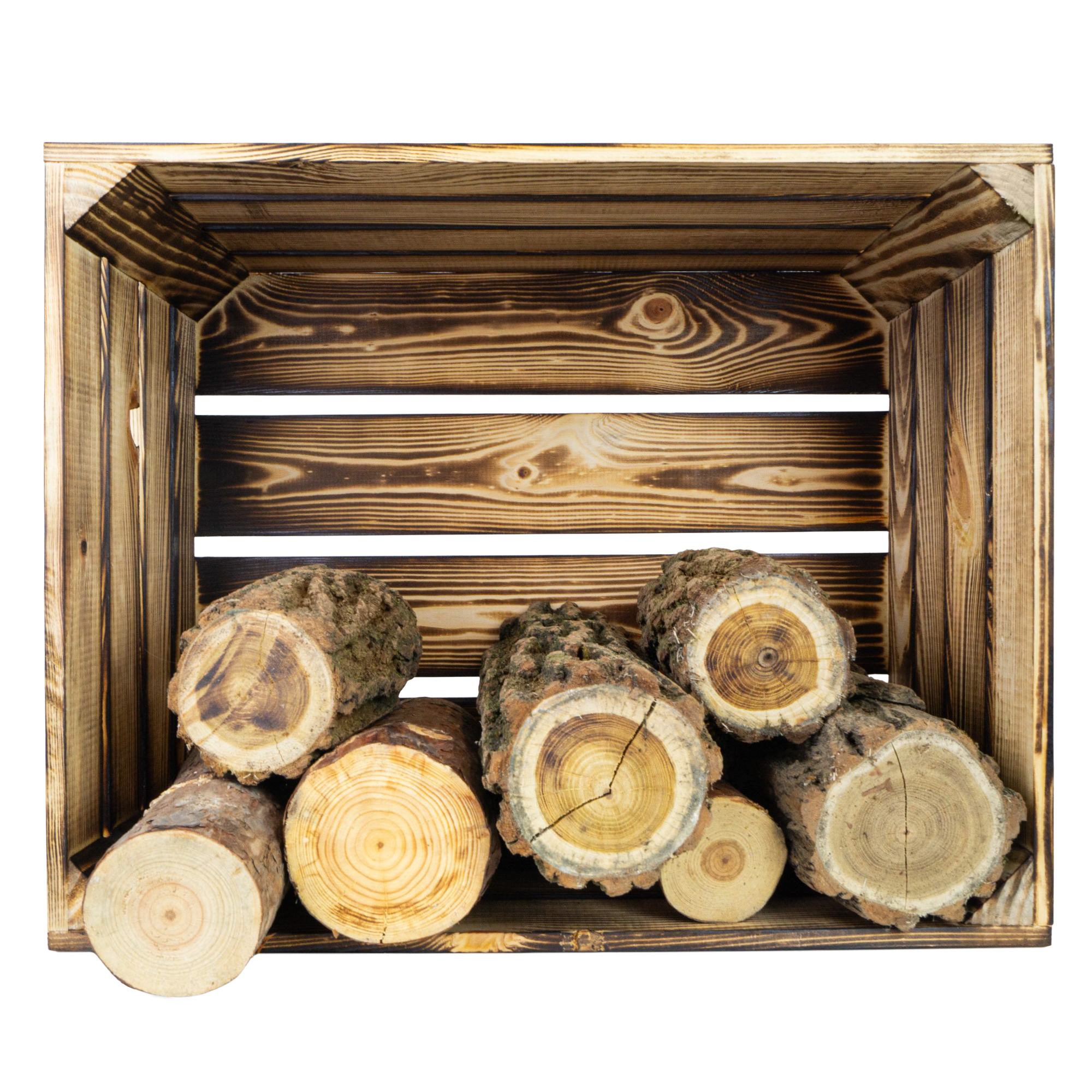 Neue geflammte Apfelkiste im Vintage Design 50x40x30cm