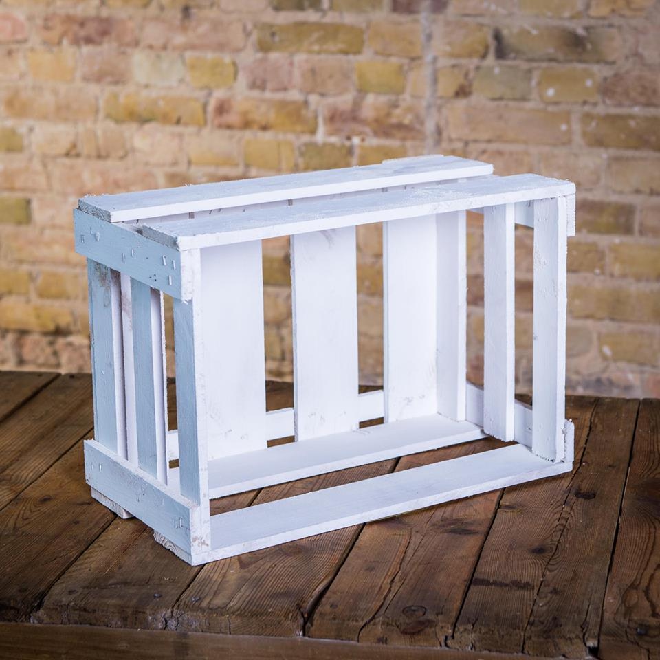 Neue weiße Weinkiste 46x30,5x24cm