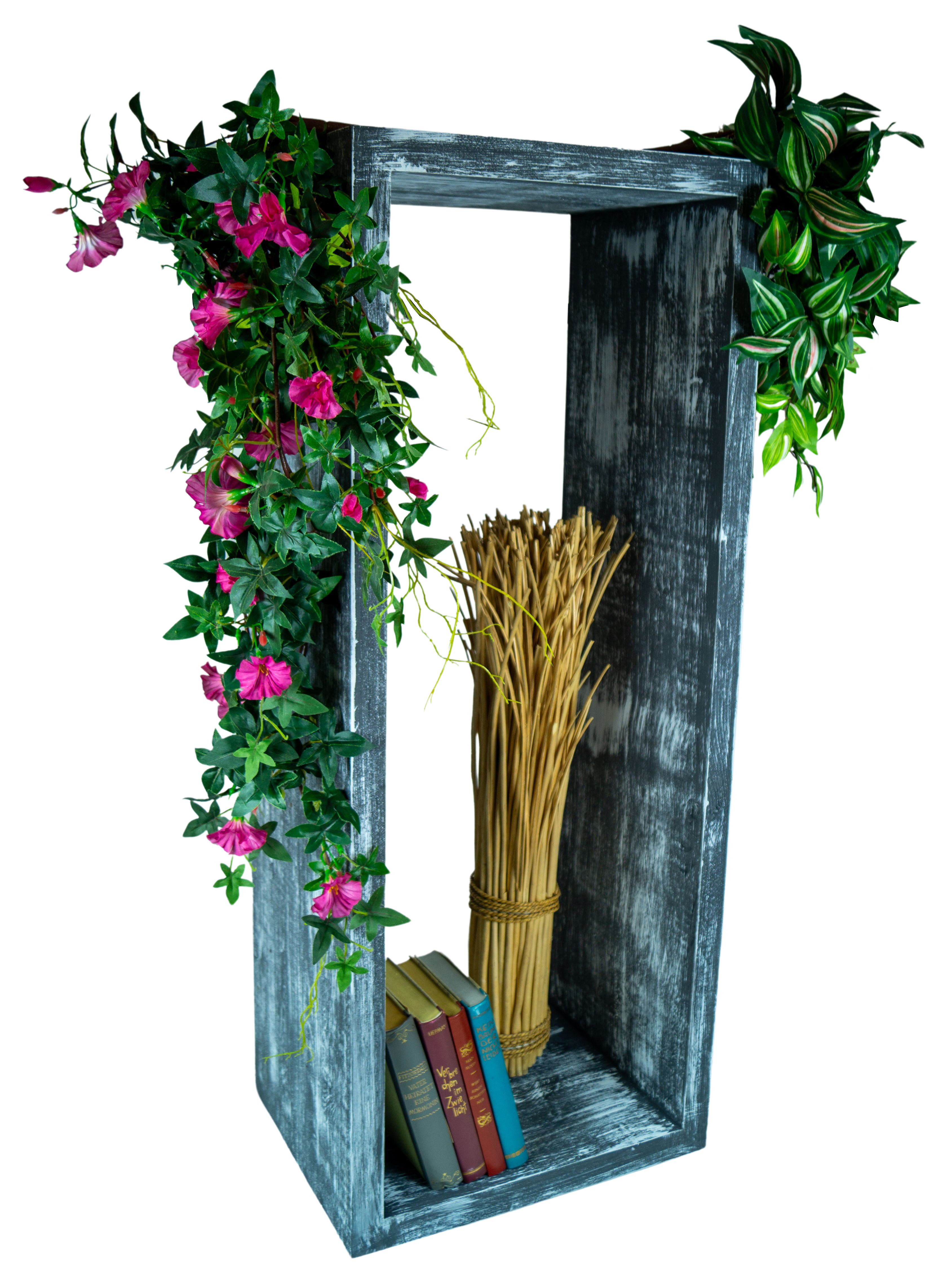 Lowboard in Shabby schwarz 100x40x30cm aus Massivholz Lowboard in Shabby schwarz 100x40x30cm aus Massivholz