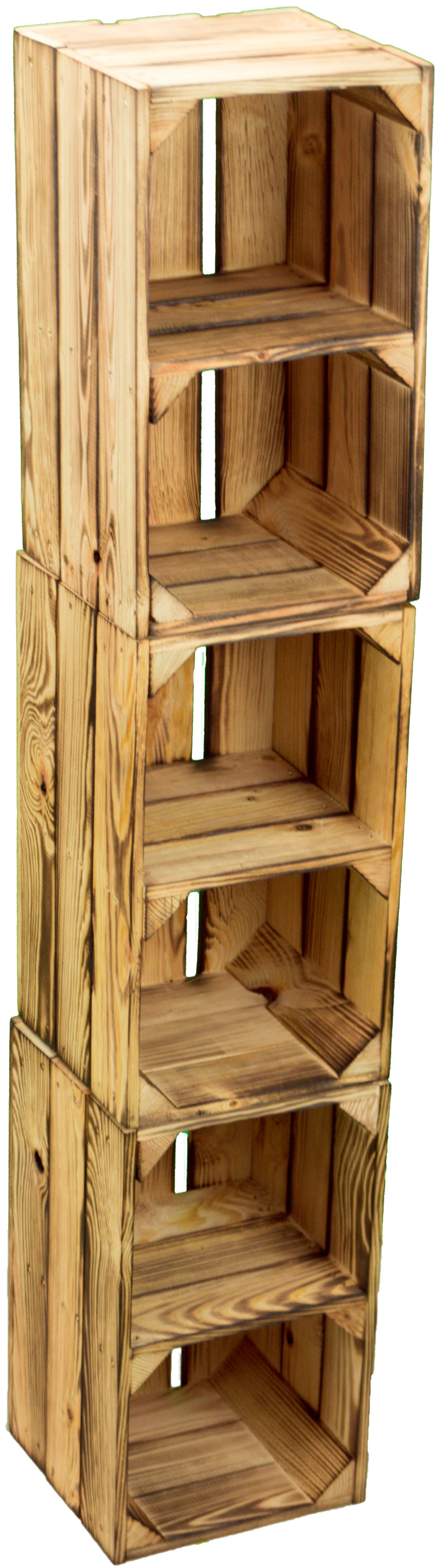 Weinkiste "Hilde" geflammt mit Zwischenbrett 38x22x19cm Weinkiste "Hilde" geflammt mit Zwischenbrett 38x22x19cm