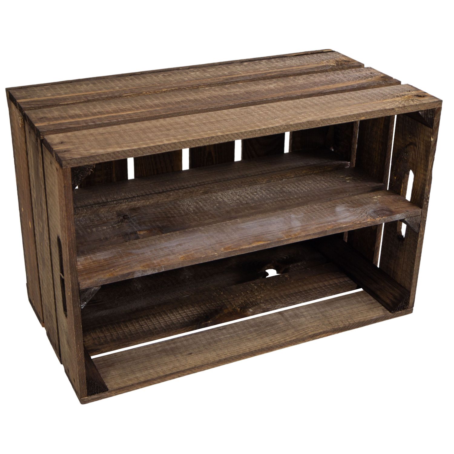 Obstkiste "Elfriede" dunkel mit Mittelbrett Obstkiste "Elfriede" dunkel mit Mittelbrett