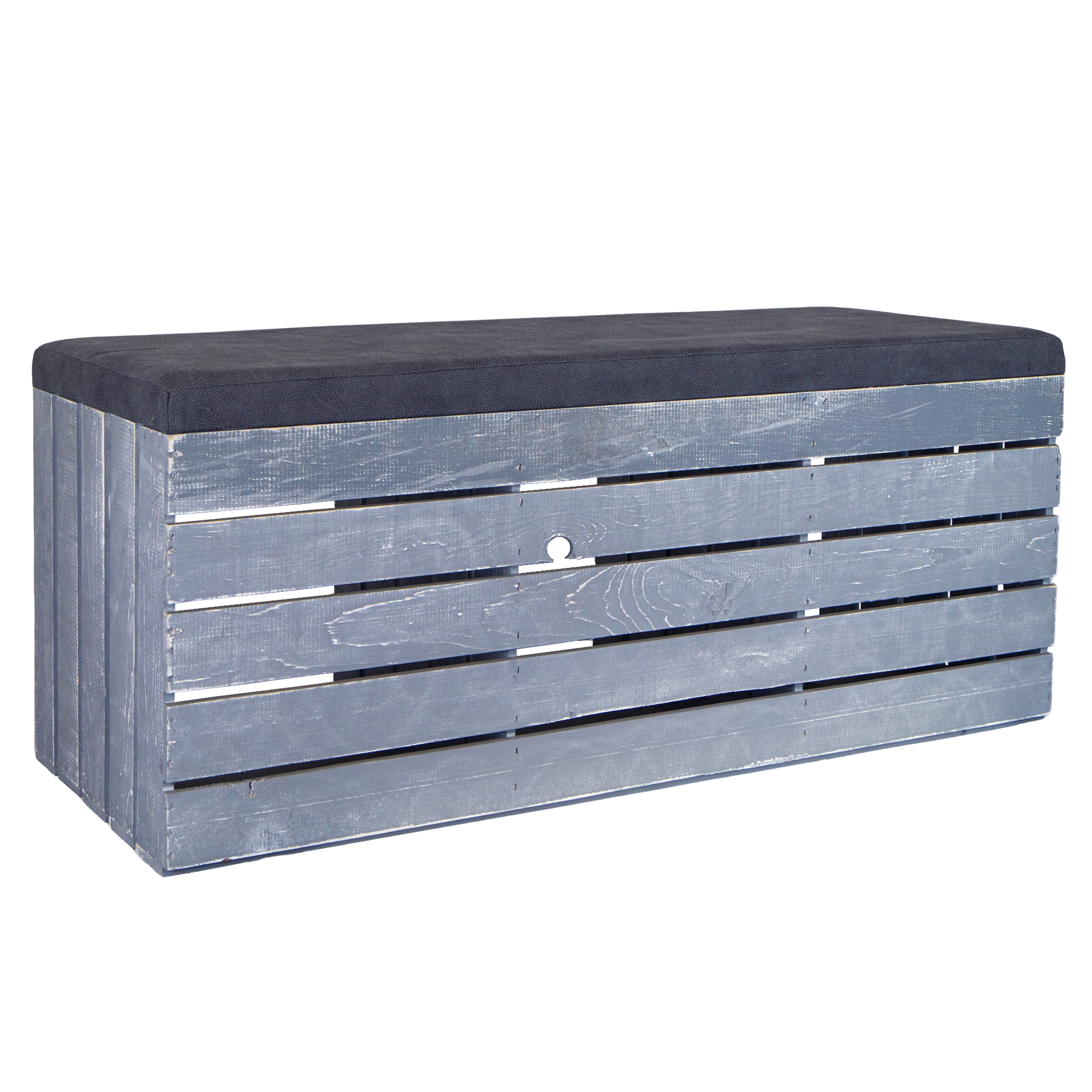 Sitzbank grau mit Polster 3 Fächern / Regalablagen