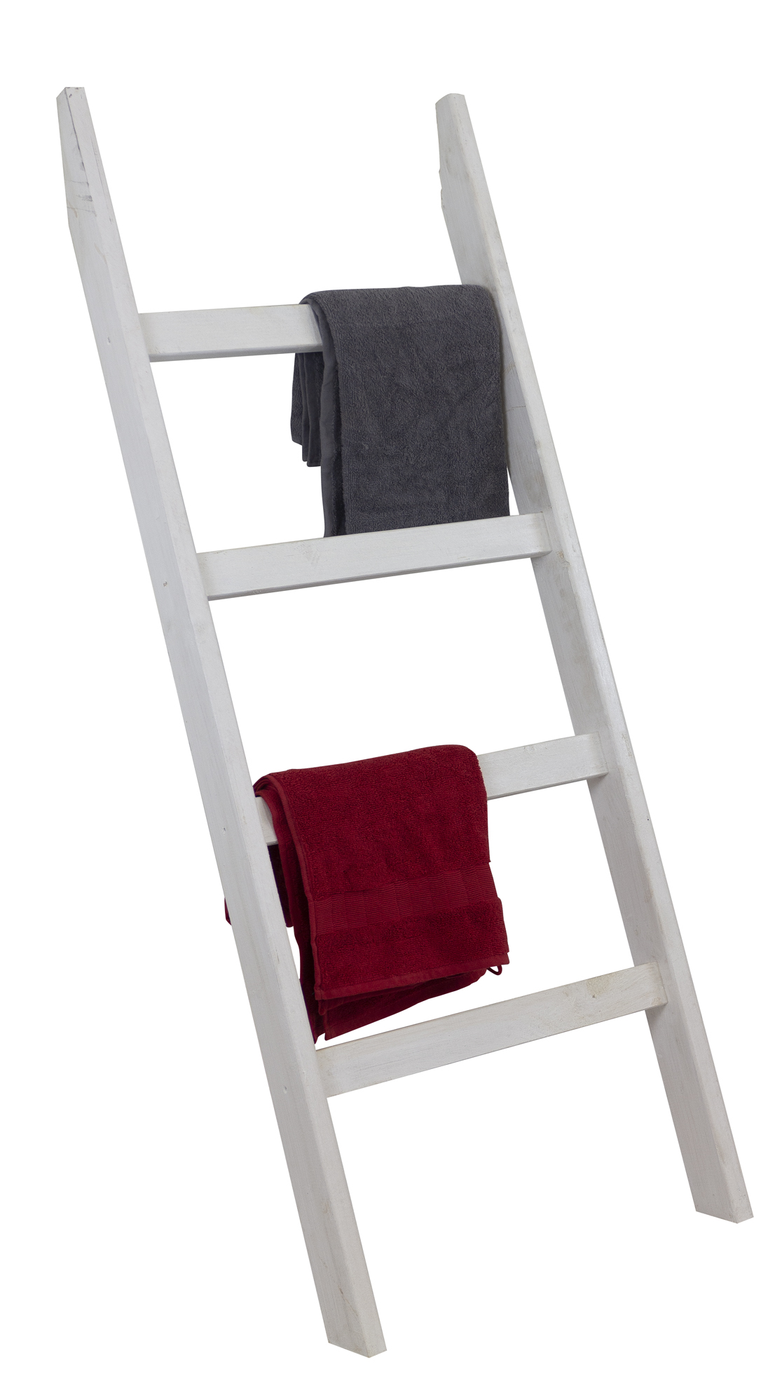 Breite weiße Handtuchleiter 4 Sprossen 140x55x7cm Breite weiße Handtuchleiter 4 Sprossen 140x55x7cm