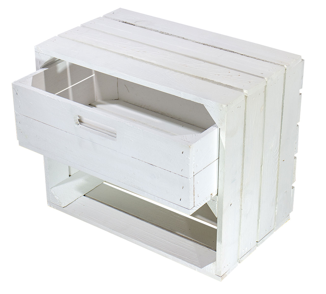Weiße Kiste mit Schublade 50x40x30cm Weiße Kiste mit Schublade 50x40x30cm