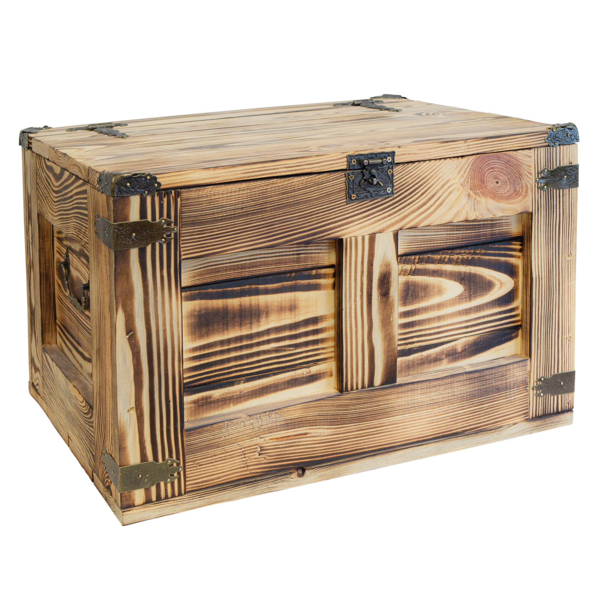 geflammte Holztruhe Barbossa 48x36x31cm geflammte Holztruhe Barbossa 48x36x31cm