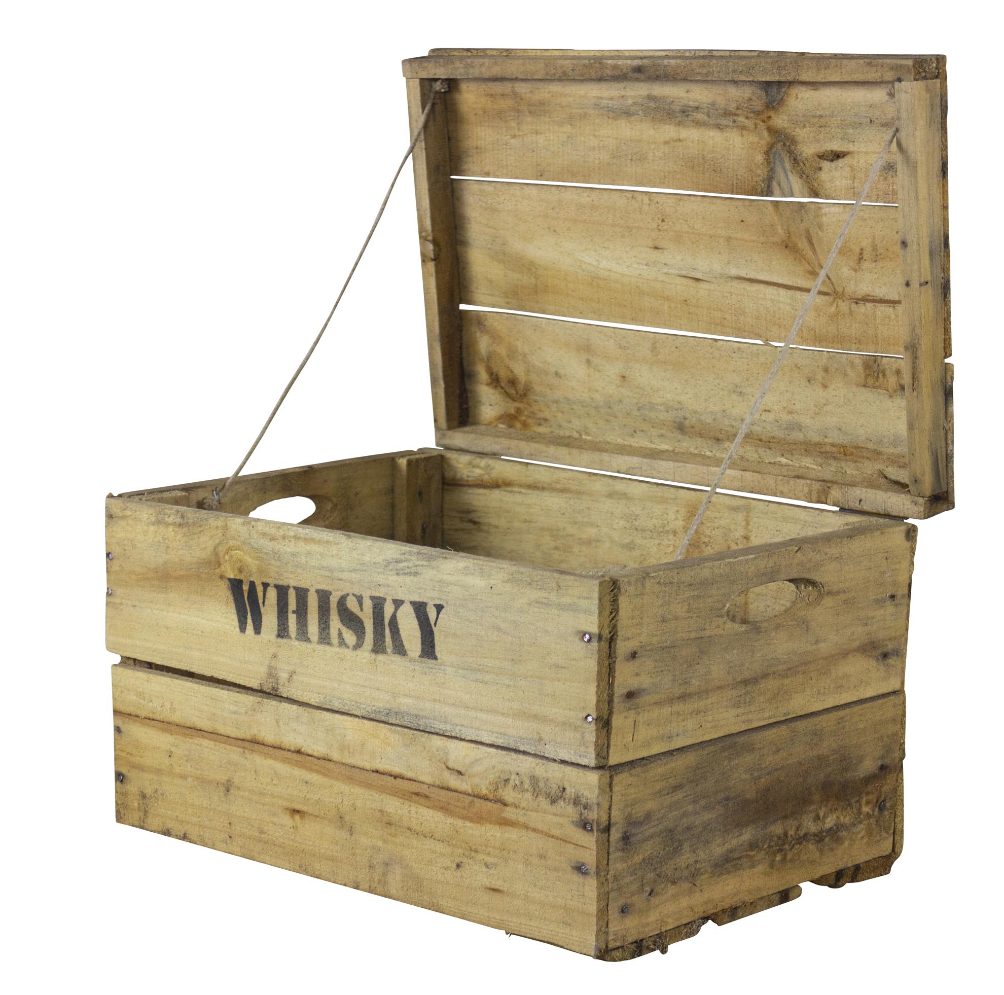 5er Set Rustikale Obstkiste mit Deckel und Aufdruck Whisky XS-XL 5er Set Rustikale Obstkiste mit Deckel und Aufdruck Whisky XS-XL