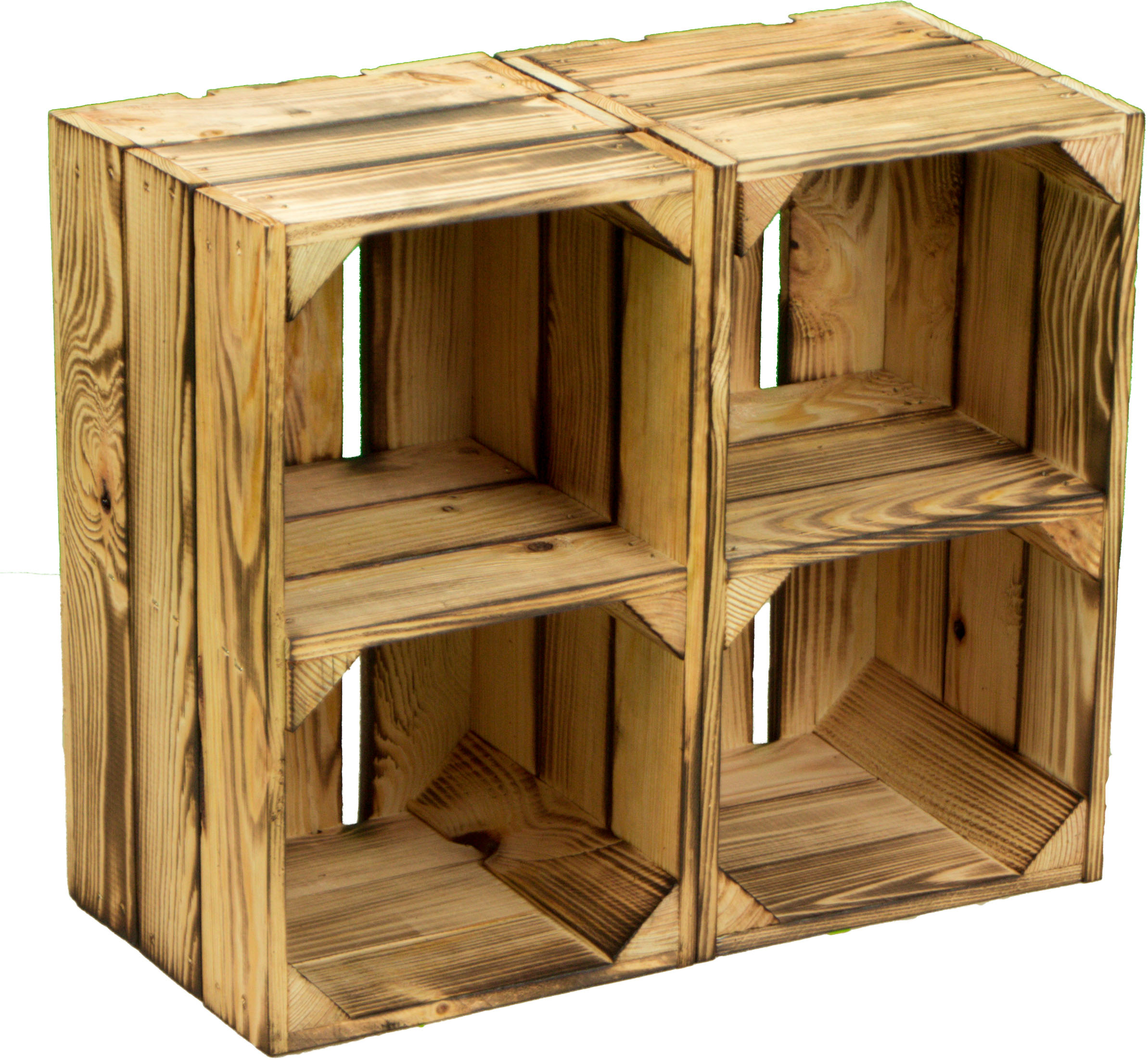 Weinkiste "Hilde" geflammt mit Zwischenbrett 38x22x19cm Weinkiste "Hilde" geflammt mit Zwischenbrett 38x22x19cm