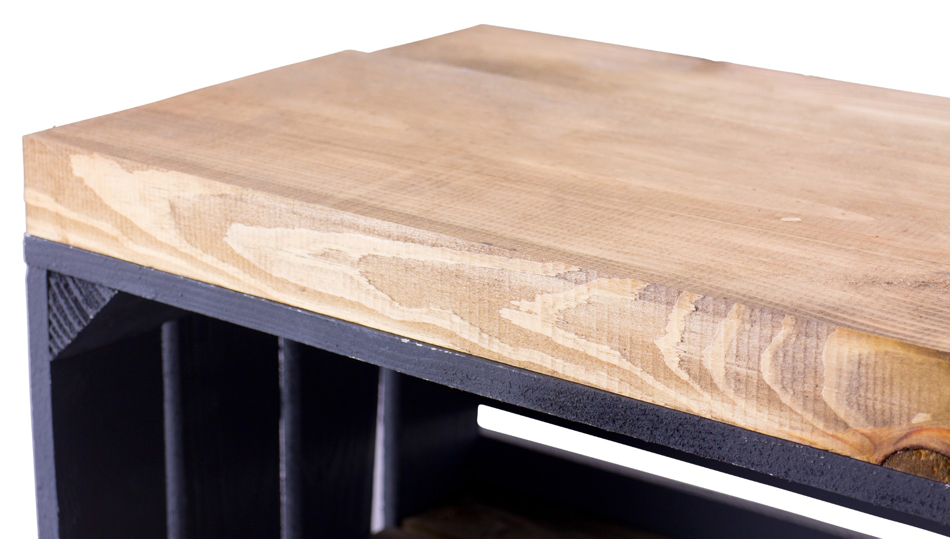 TV-Schrank aus Regalkisten in schwarz auf Rollen 100x30x50cm