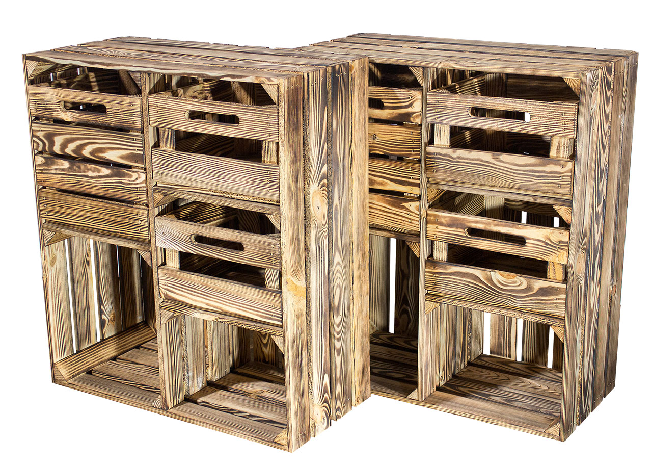 Geflammter Hochschrank + 3 Schubladen 77x68x33cm