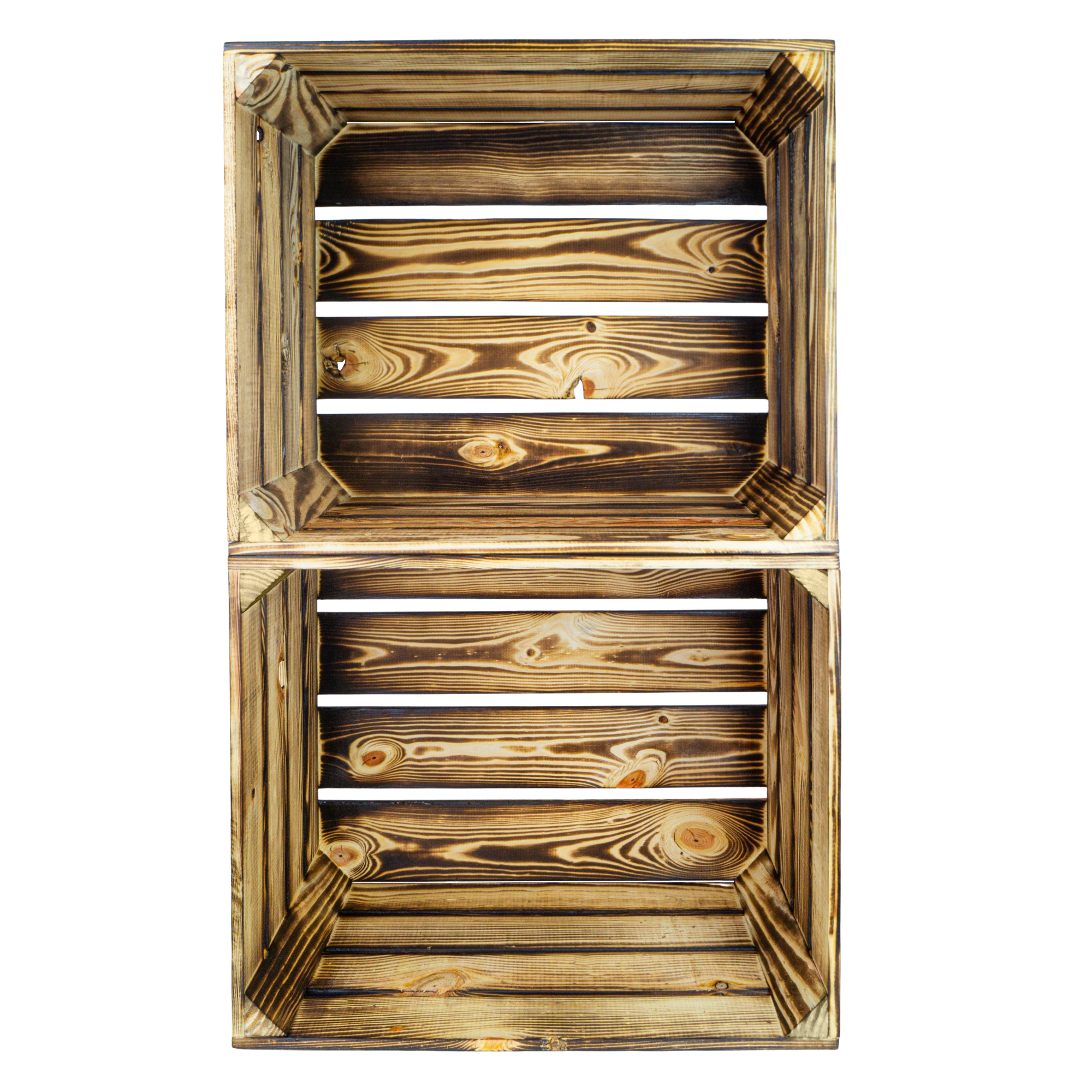 Neue geflammte Apfelkiste im Vintage Design 50x40x30cm