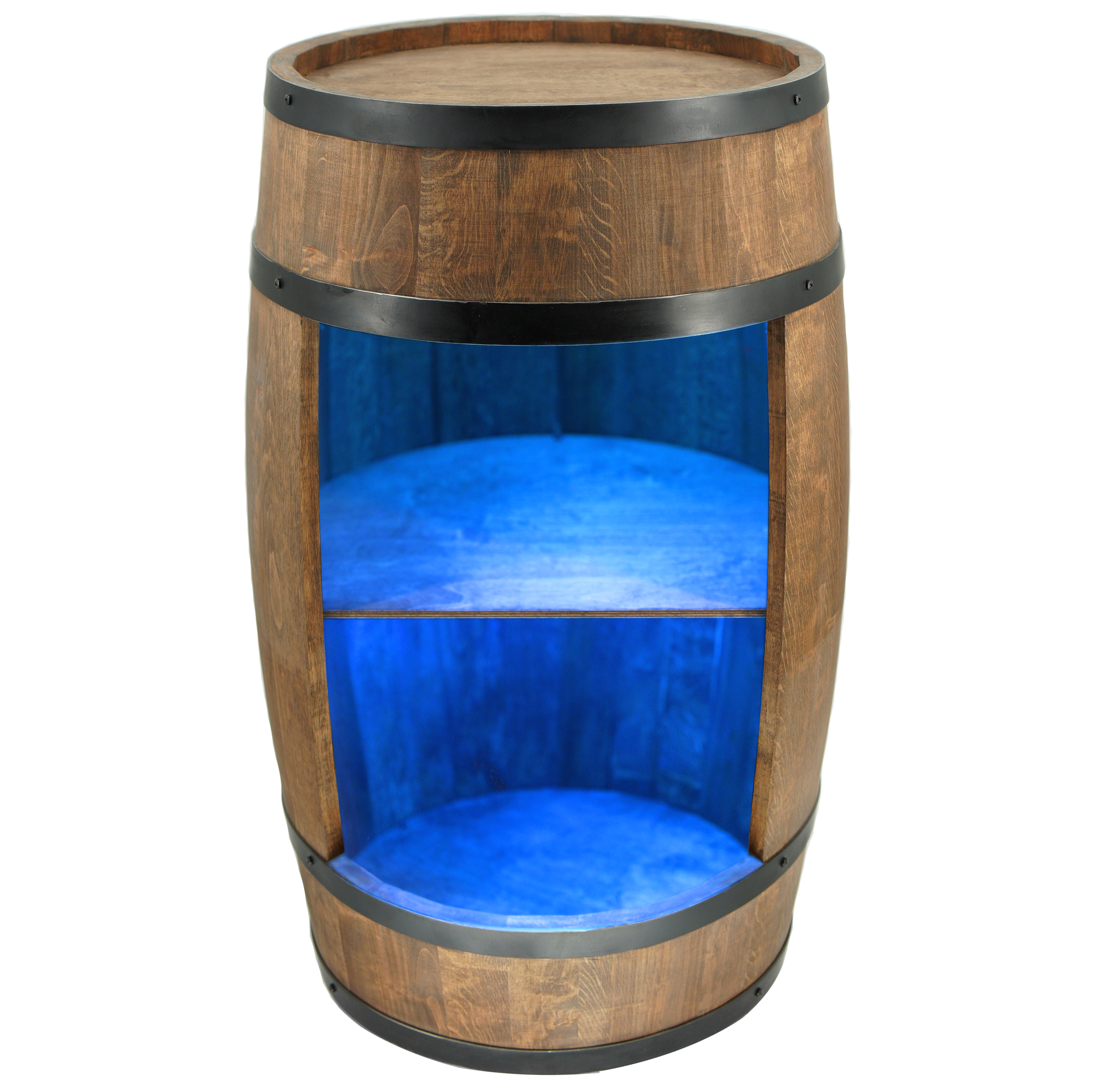 Holzfass in Farbton Wenge Hausbar mit LED – Rustikale Minibar im Weinfass Design – Weinregal & Flaschenständer aus Holz – Vintage Fassbar für Wohnzimmer, Bar oder Partykeller – ca. 80 cm #1