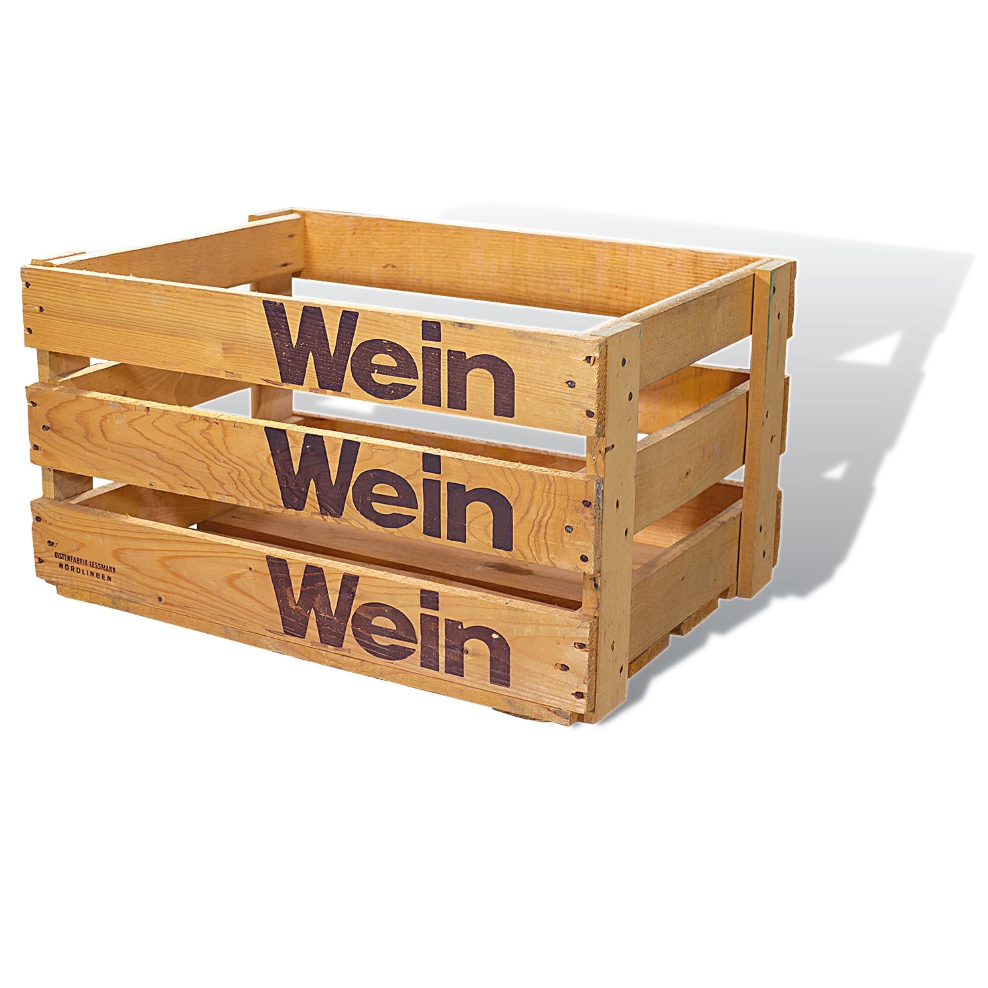Helle Badische Weinkiste "Wein Wein Wein" 50x35x28 cm