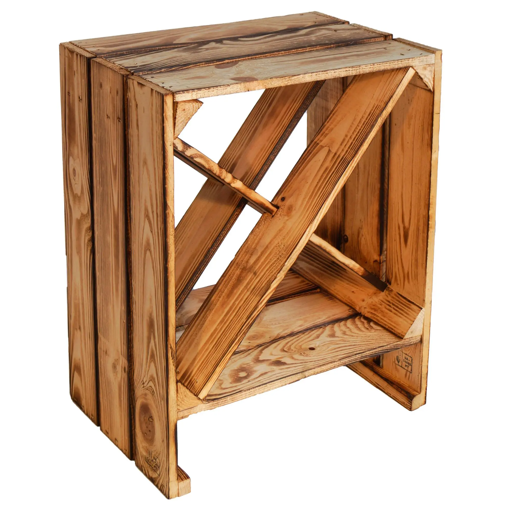 Weinregal "X" geflammt zur Flaschenlagerung 50x40x27cm"