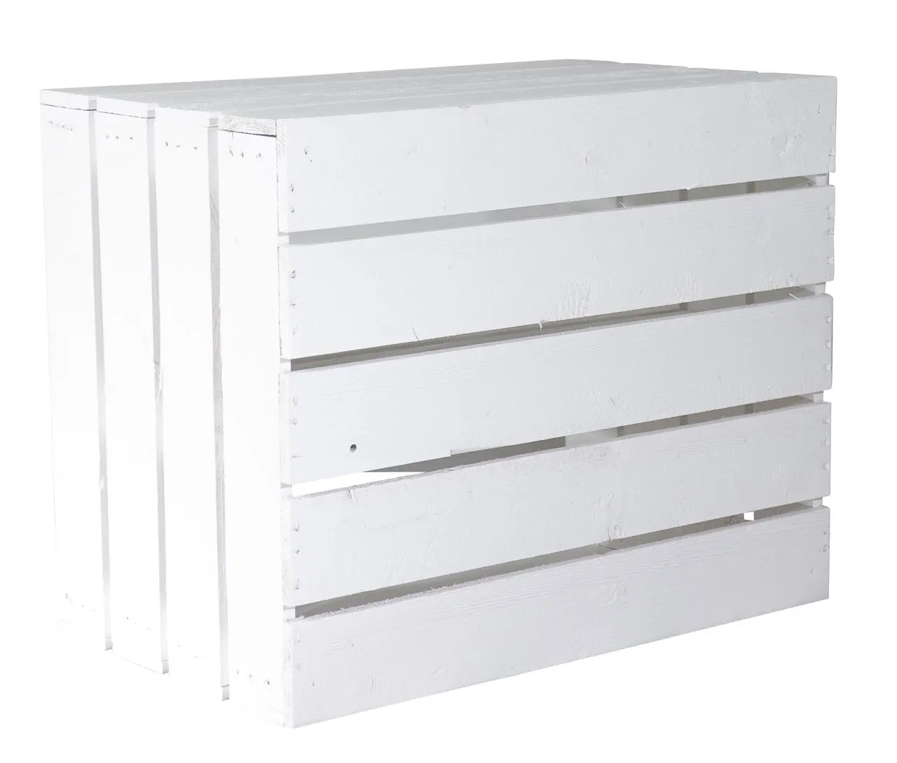 Weiße Kiste als Schuh- und Bücherregal 50x40x30cm