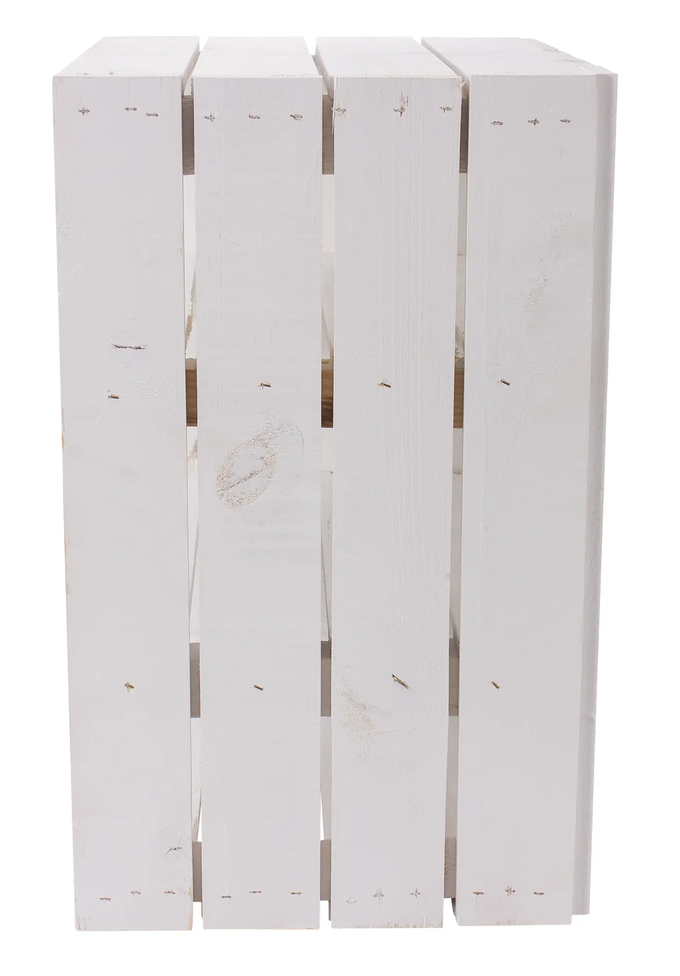 Weiße Holzkiste mit 2 Mittelbrettern -quer- 50x40x30cm