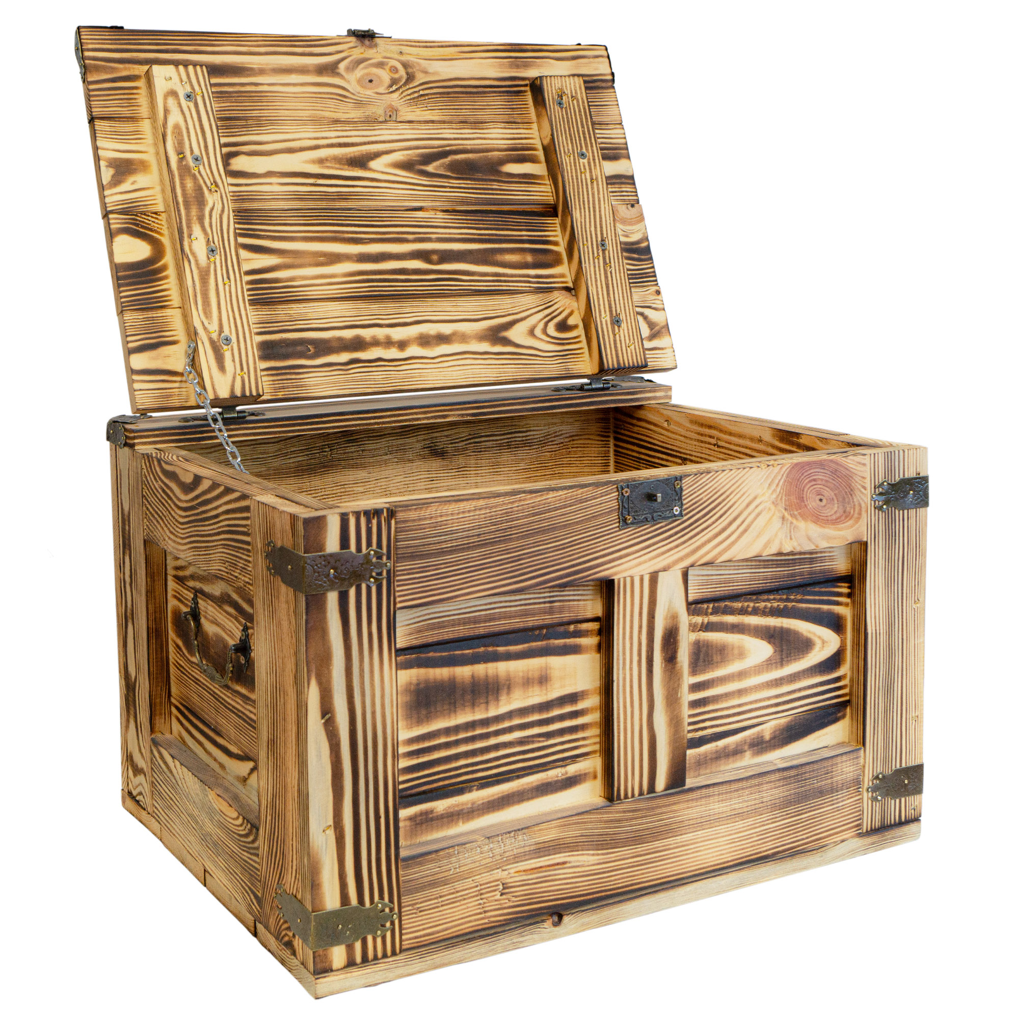 geflammte Holztruhe Barbossa 48x36x31cm geflammte Holztruhe Barbossa 48x36x31cm