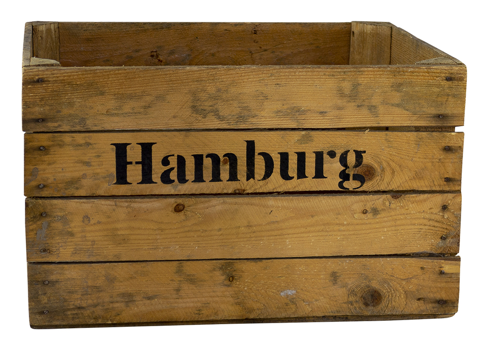 Apfelkiste mit Aufdruck "Hamburg" 50x40x30cm Apfelkiste mit Aufdruck "Hamburg" 50x40x30cm