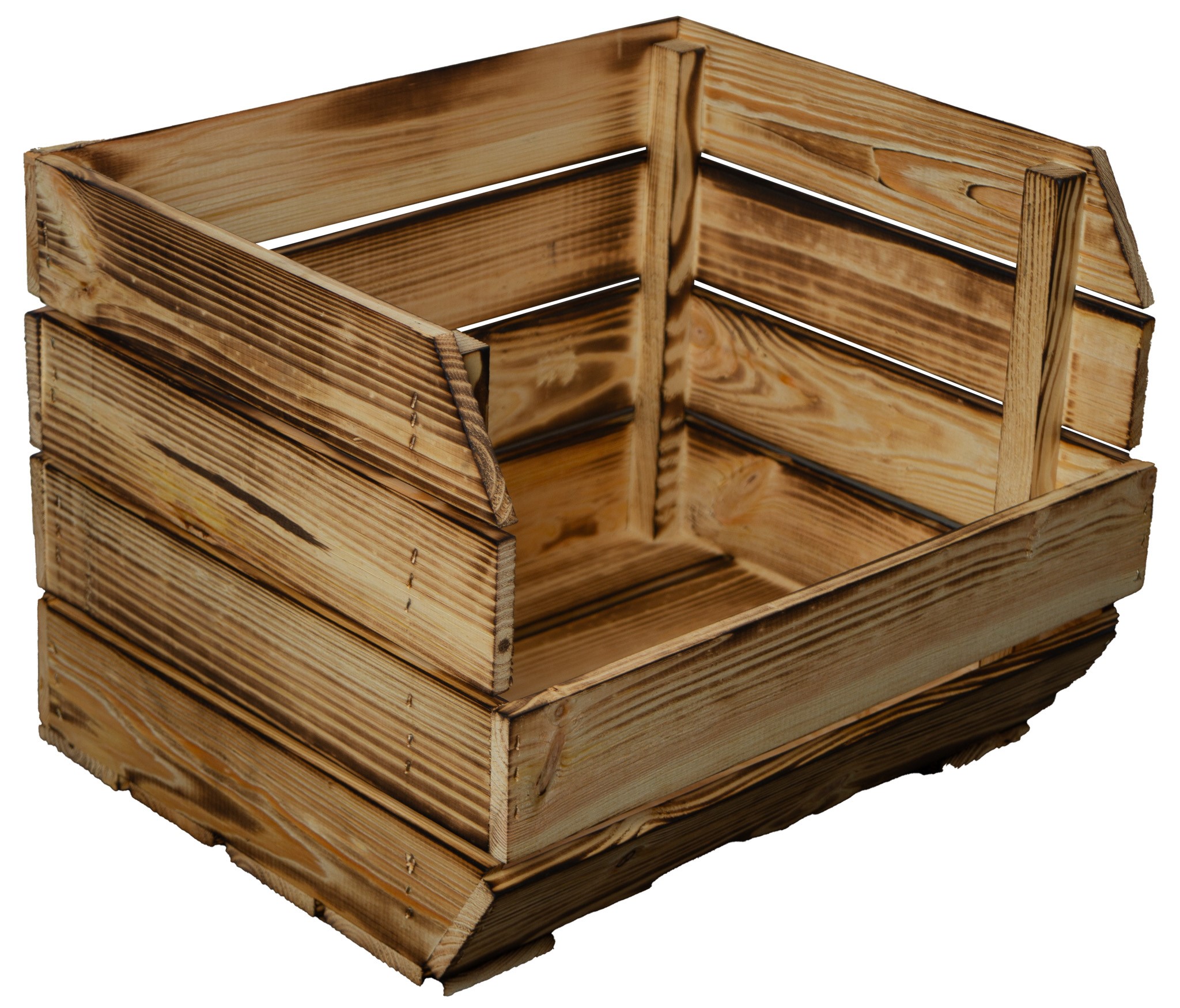 Regalkiste Olaf 40x33x30 cm in geflammt 3er Set Kartoffelsteige 40x33x30 cm in geflammt