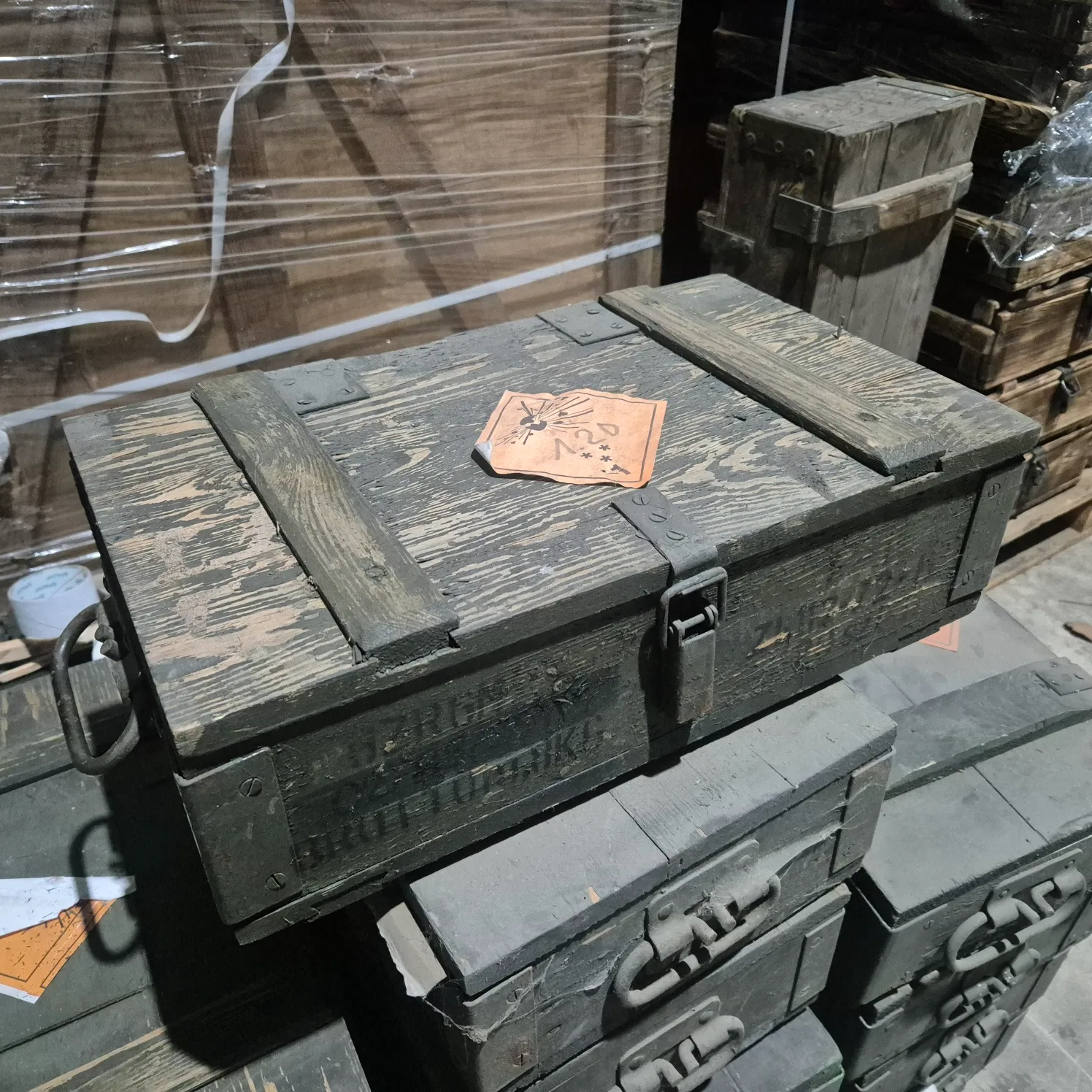 Munitionskiste F-1 B WARE Aufbewahrungskiste Militärkiste Munitionsbox Holzbox
