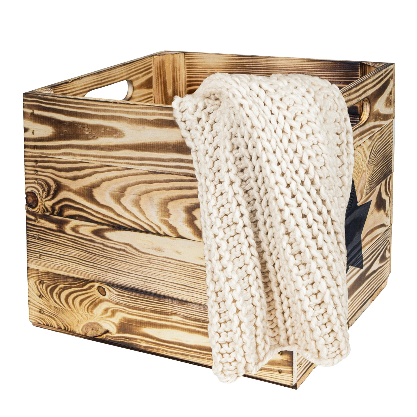 Aufbewahrungskiste Kallax geflammt Stern schwarz passend für Kallax und Expeditregale Regaleinsatz 