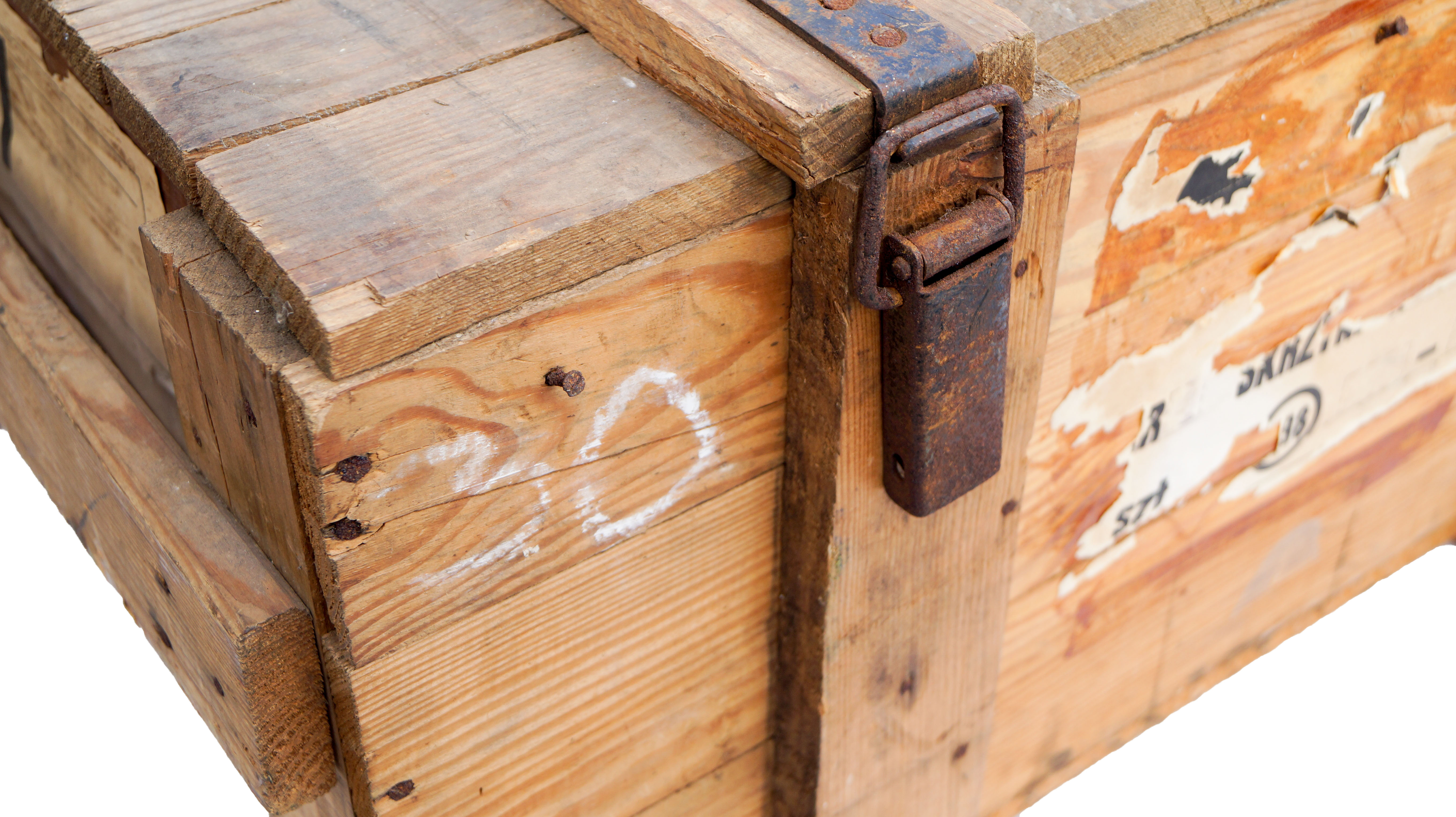Munitionskiste Natur groß Munitionsbehälter Möbelgestell Bett Couch Wohnzimmertisch Aufbewahrungskiste Vintage Transportkiste Schatztruhe