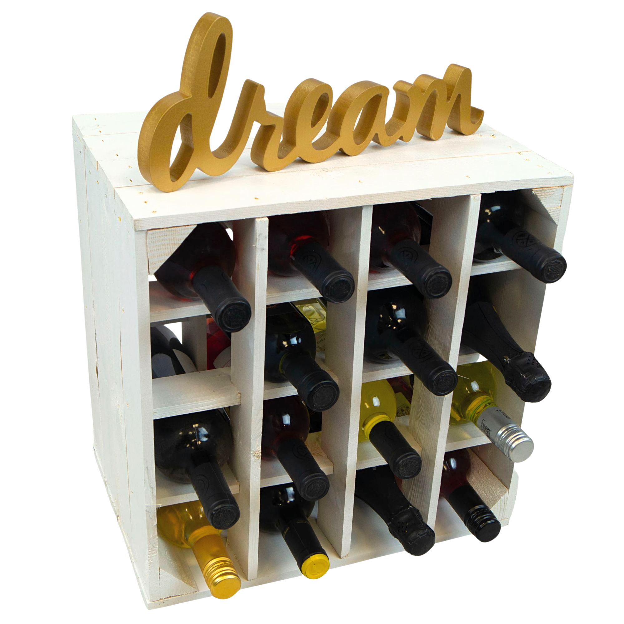 Weinregal "16er" mit weißer Einlage 40x40x27cm