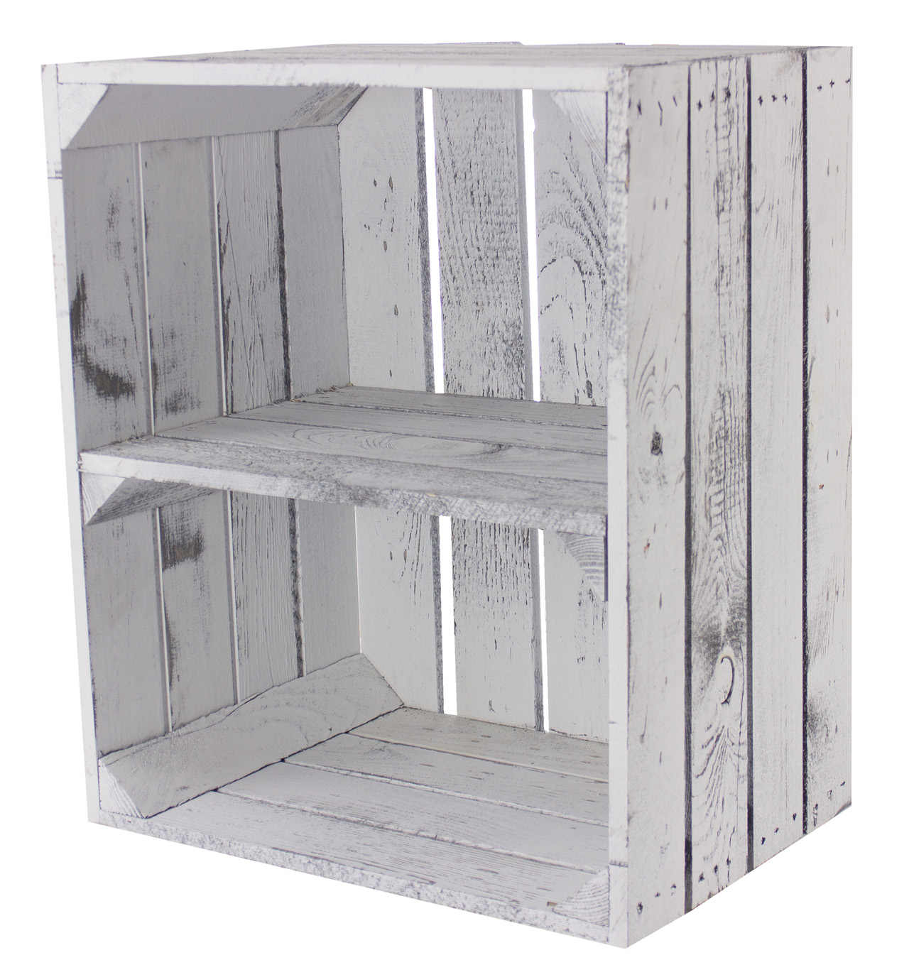 Regalkiste im Vintage Design "shabby white" quer 50x40x30cm Regalkiste im Vintage Design "shabby white" quer 50x40x30cm