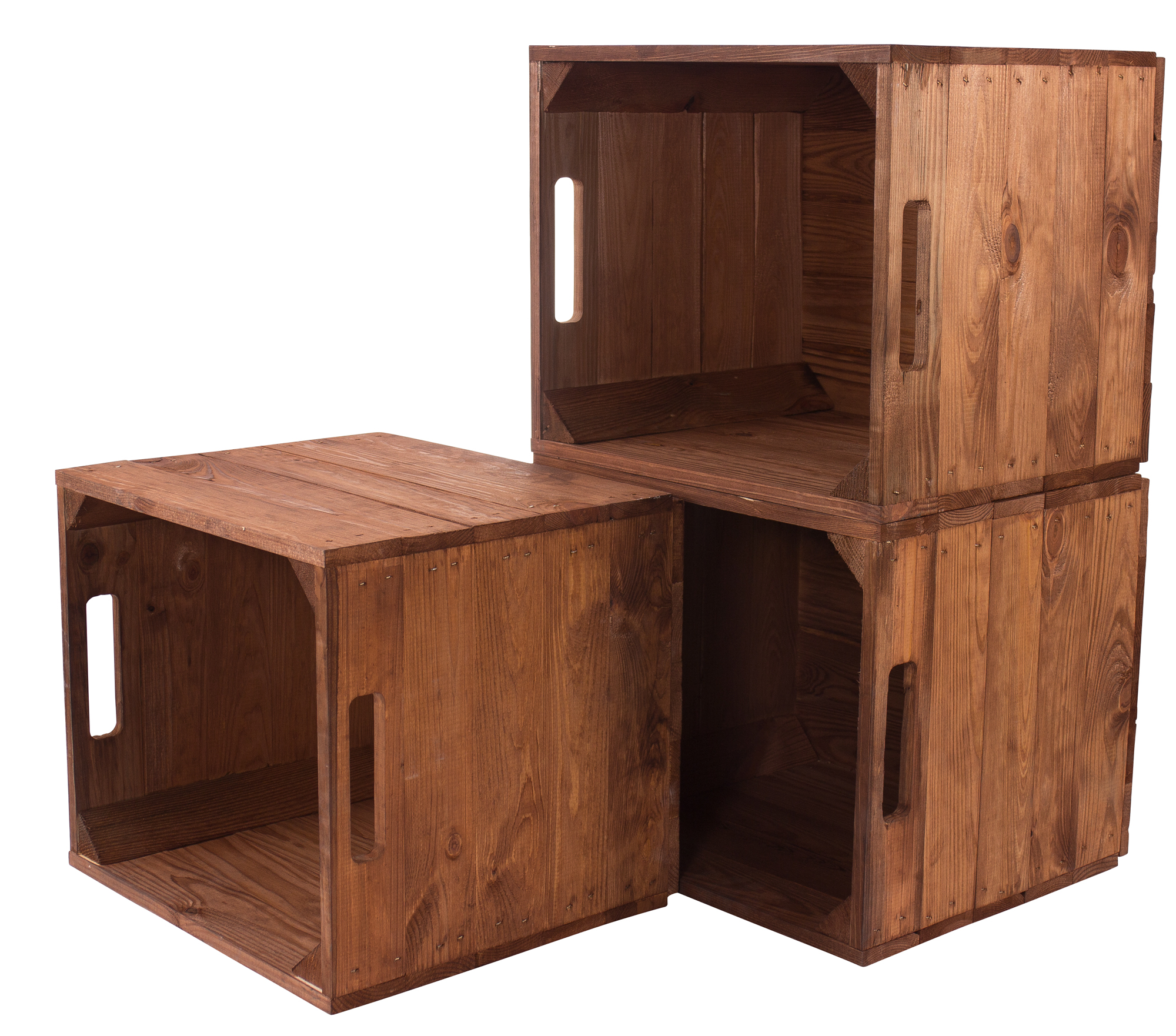 Holzkiste "used" für Kallax Regale 32x37,5x32,5cm 4x Holzkiste "used" inkl. Klettfunktion