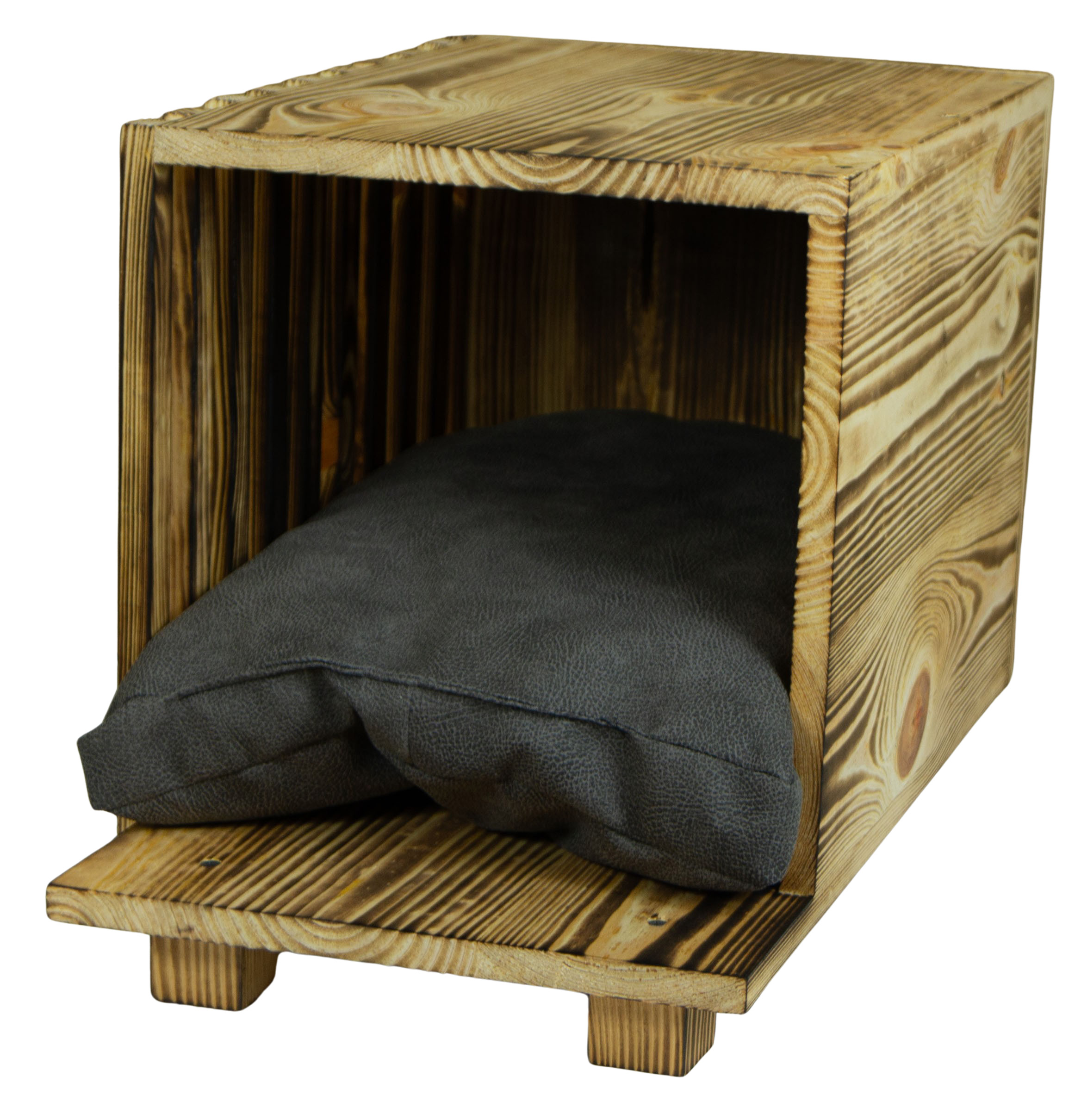 Katzenbett in geflammt mit Kissen Katzenhöhle 50x30x34cm Katzenbett in geflammt mit Kissen Katzenhöhle 50x30x34cm