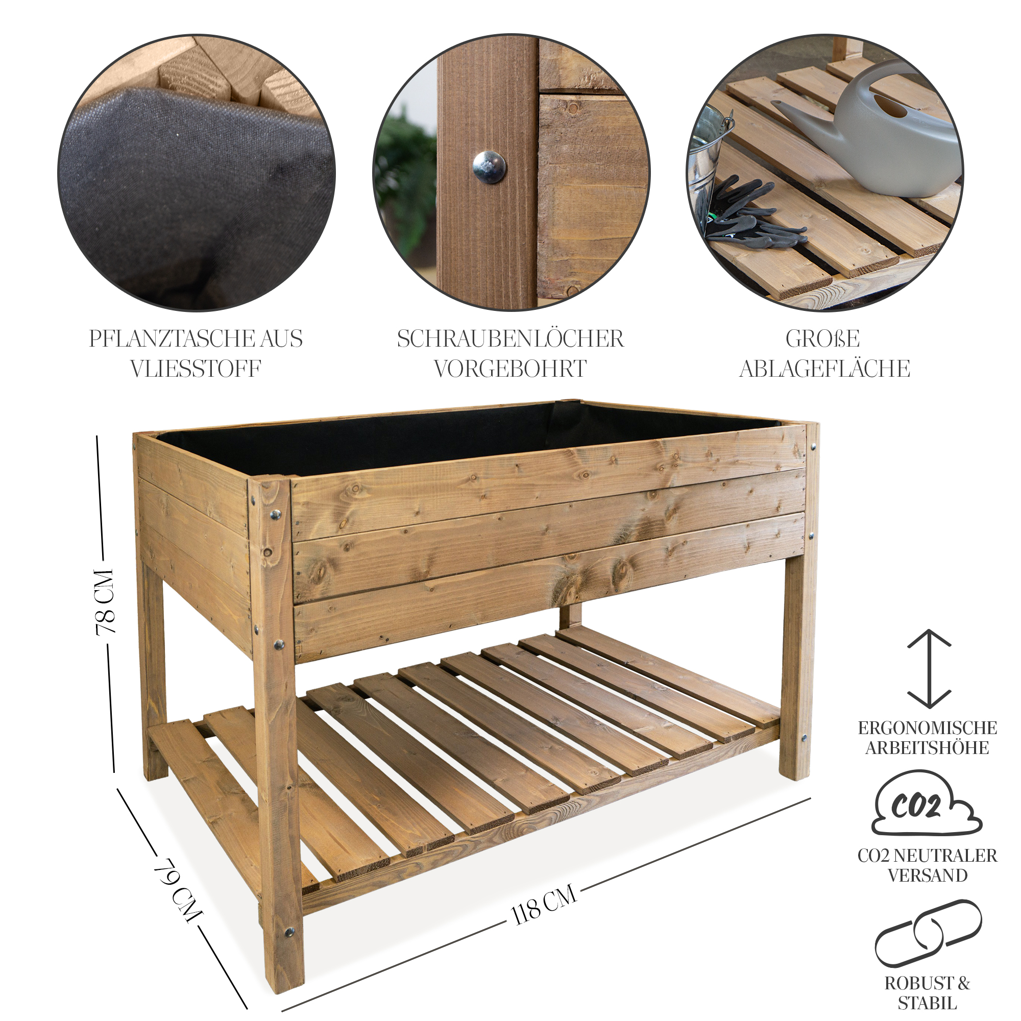 Hochbeet XL 118x79x78cm Palisander Hochbeet XL 118x79x78cm Palisander