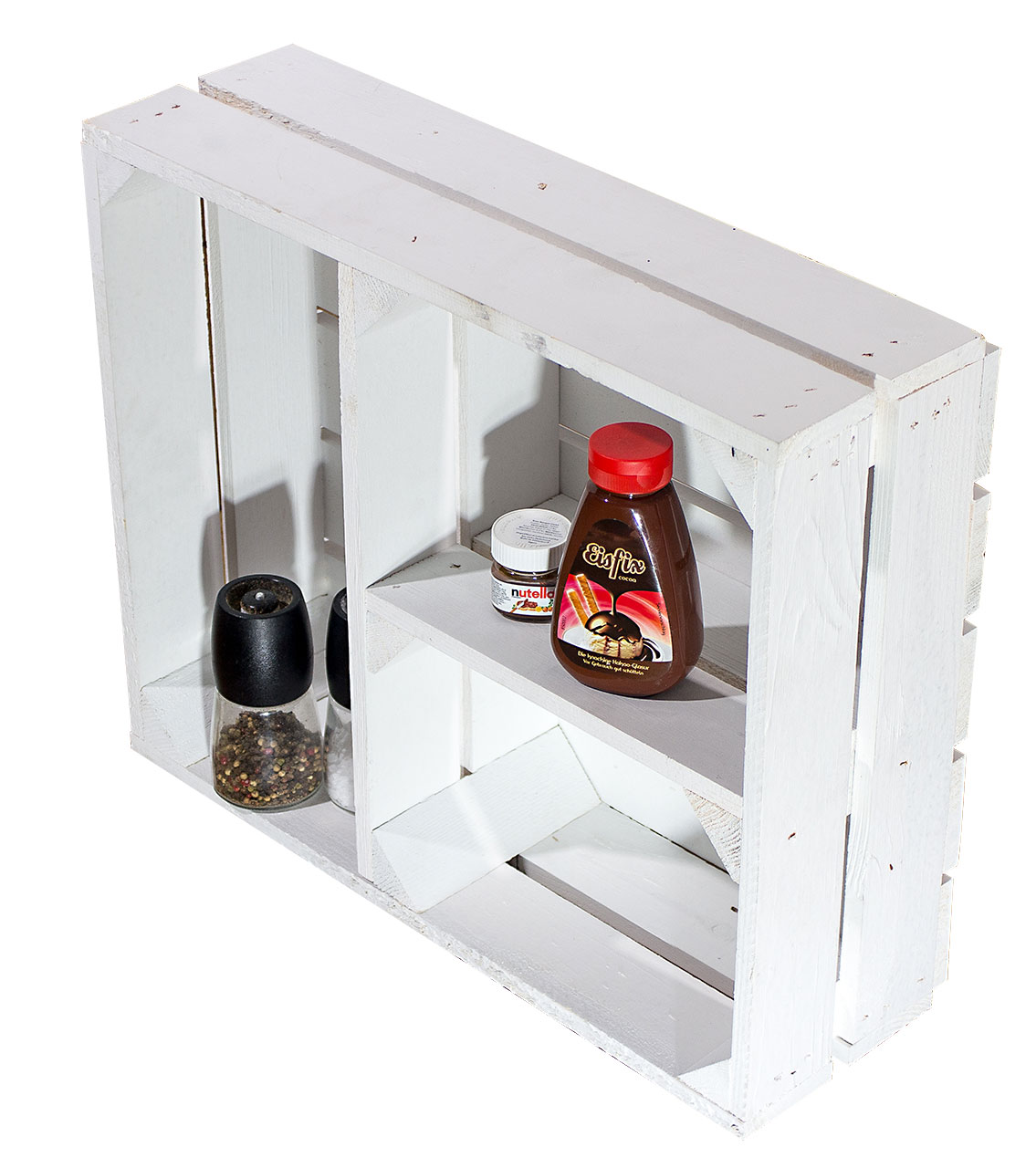 Flache weiße Kiste mit T Trenner 50x40x15cm