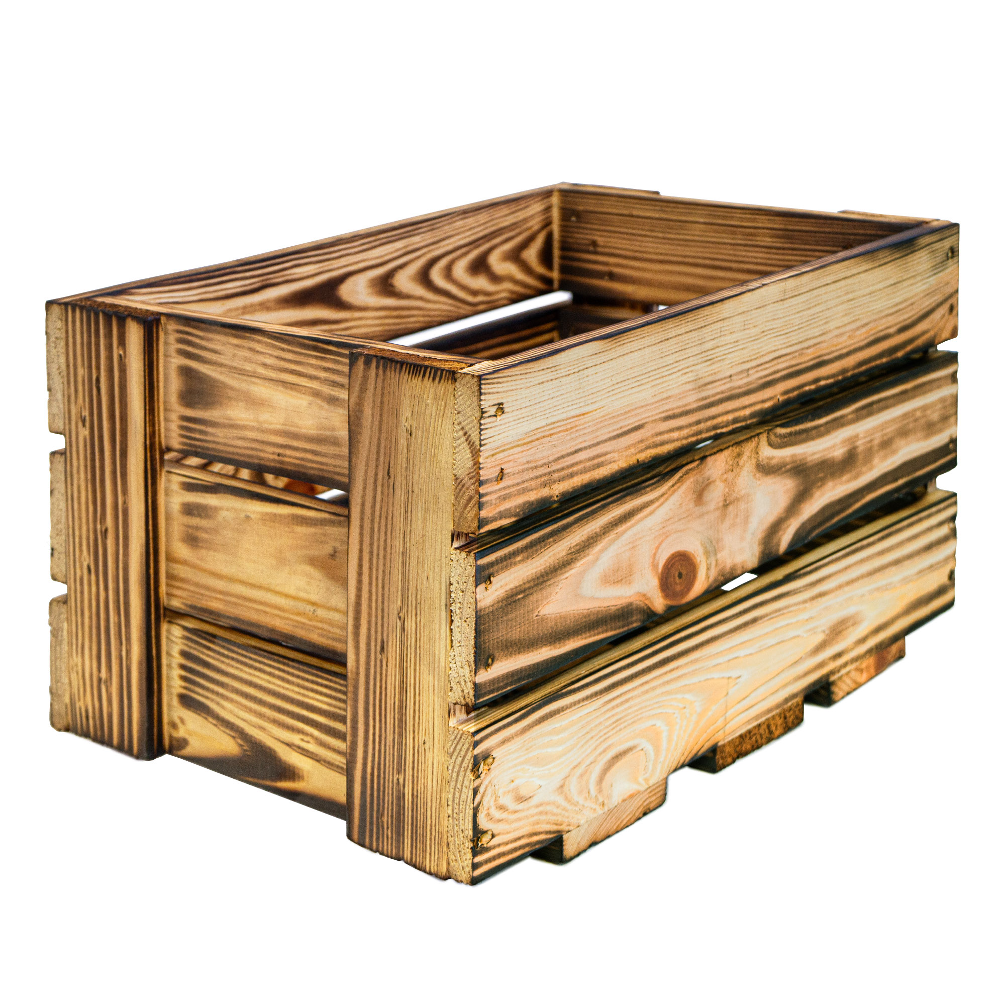 Mini-Weinkiste in geflammt 34x23x19cm