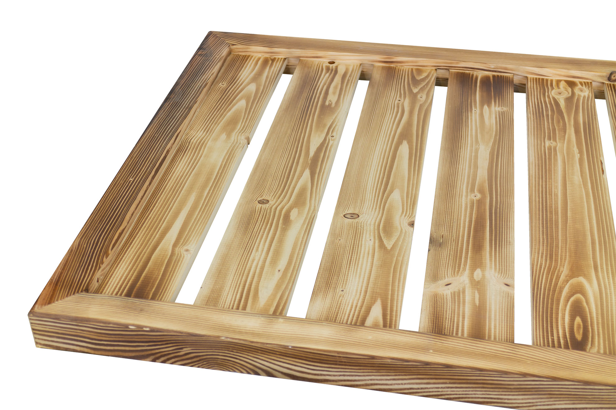 Holzunterlage XXL Hundeplatz geflammt mit grauem Kissen 110x70x4,5cm Holzunterlage XXL Hundeplatz geflammt ohne Kissen 110x70x4,5cm