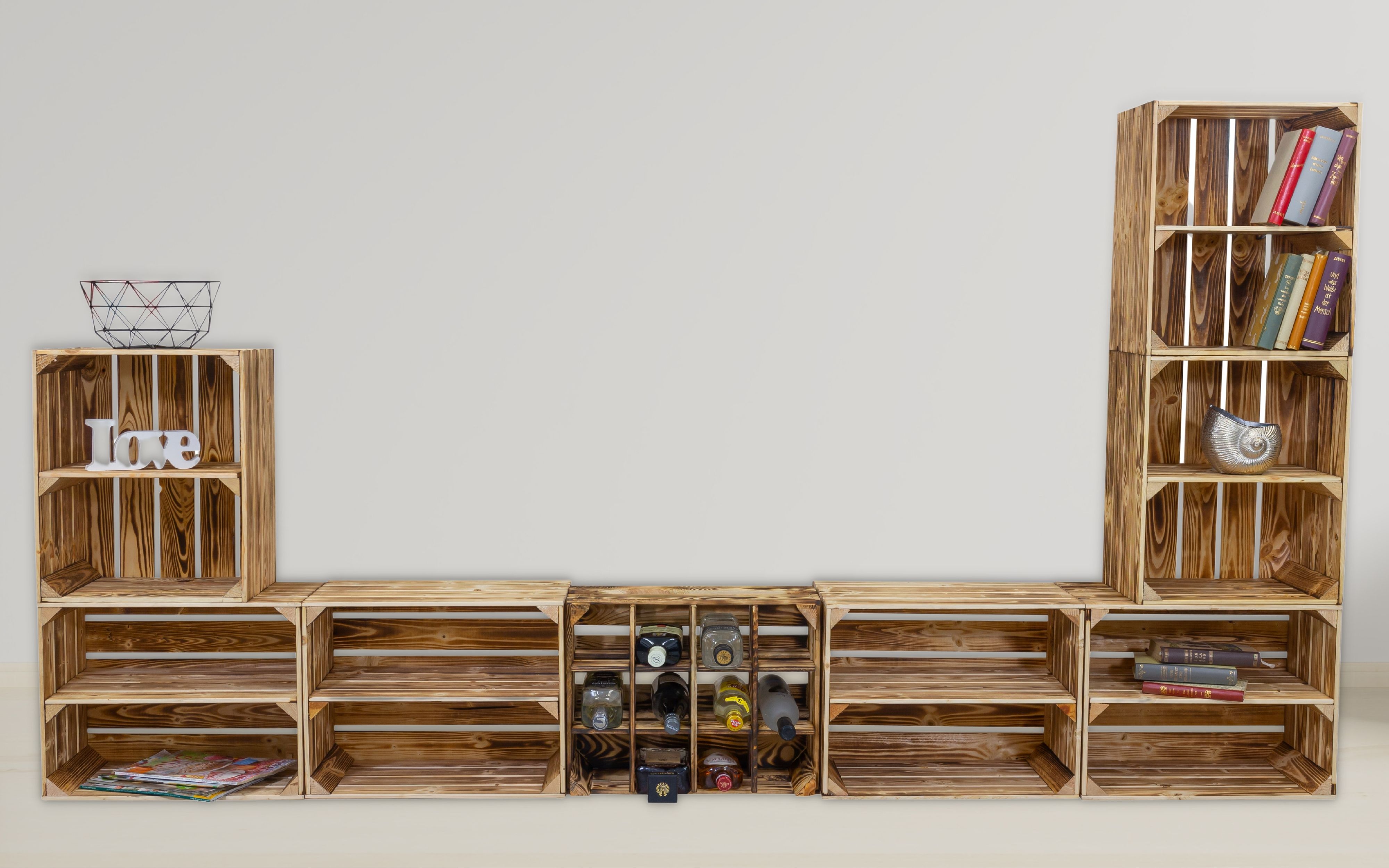 Wohnwand "Paris" mit TV Board und Kombiregalen