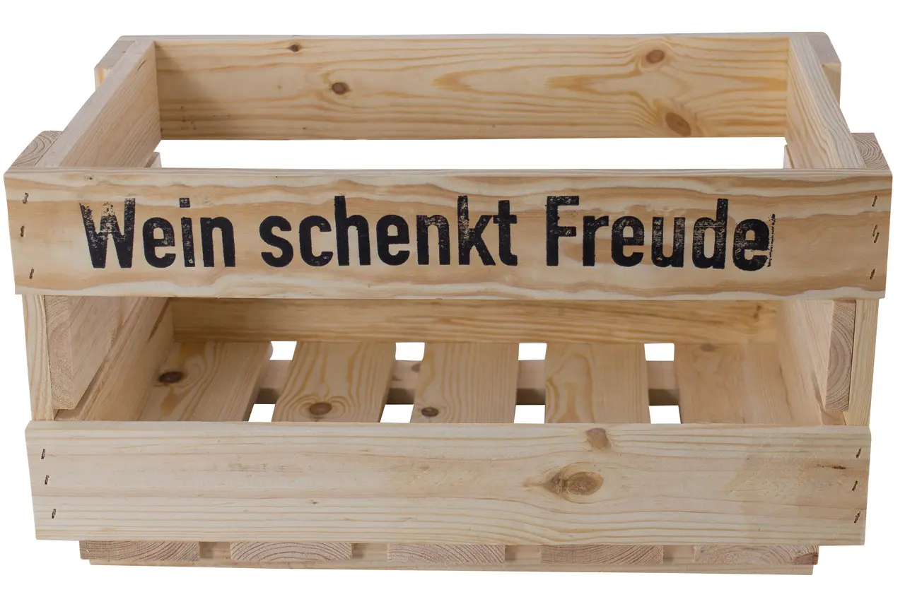 Neue Weinkiste - Wein schenkt Freude 46x30,5x24cm Neue Weinkiste - Wein schenkt Freude 46x30,5x24cm