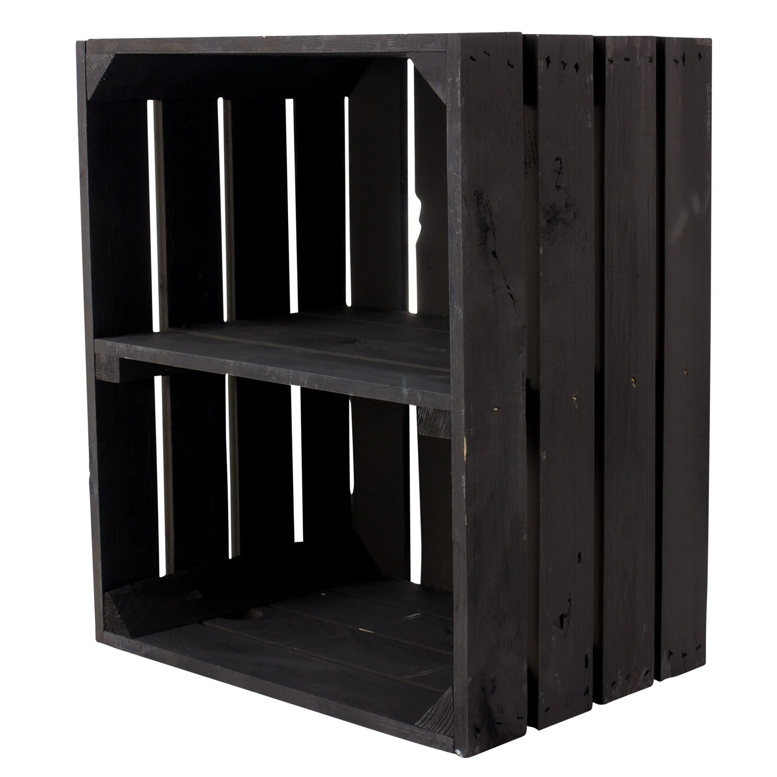 Schwarze Regalkiste "Quer" 50x40x30cm Schwarze Regalkiste "Quer" 50x40x30cm