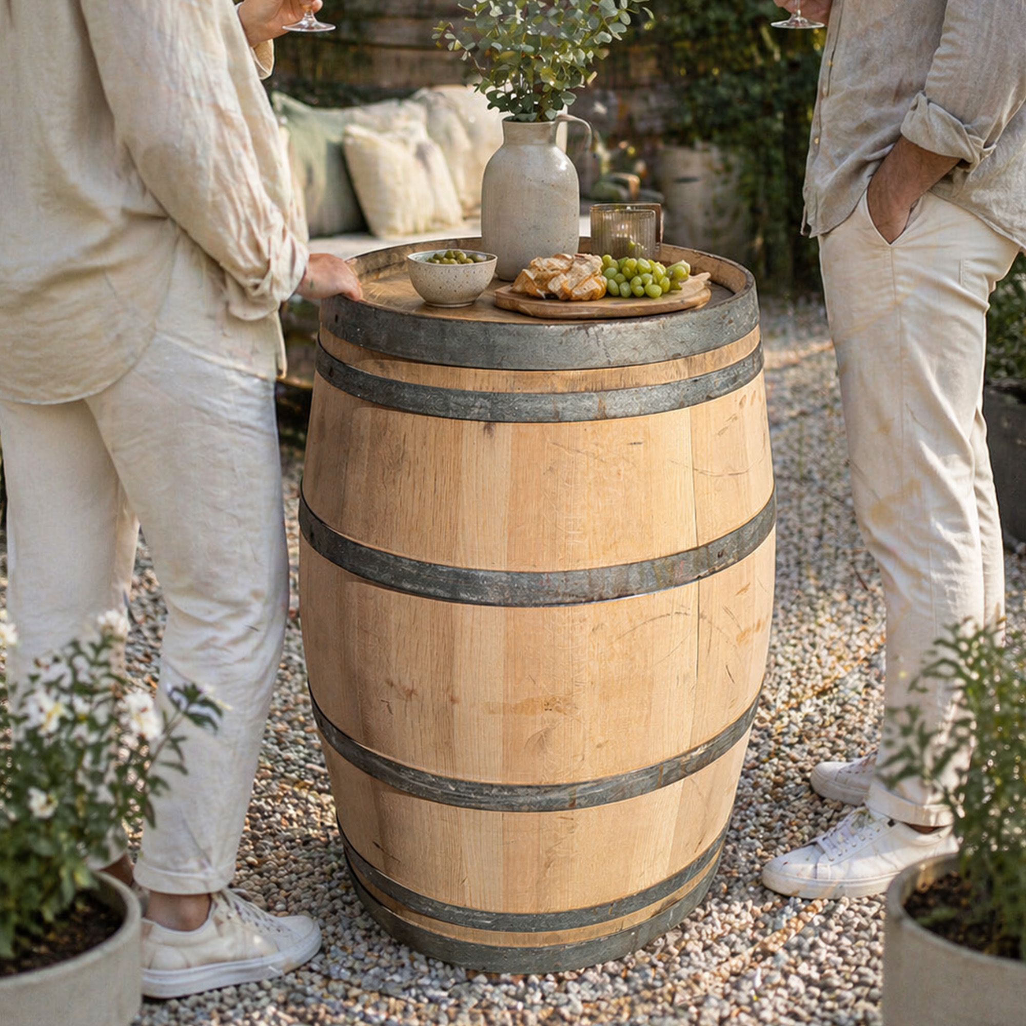 Gebrauchtes Weinfass geschliffen 225L kaufen – Eichenfass für Garten, Deko & Möbelbau 