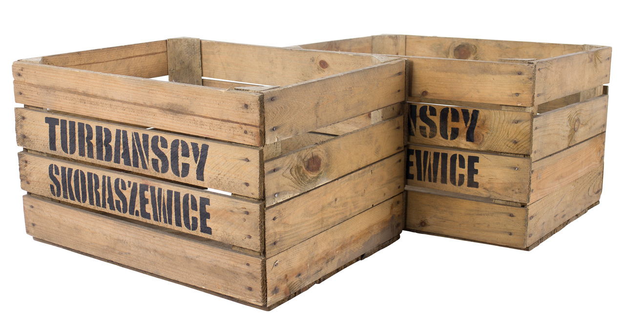 Alte Apfelkiste mit dekorativem Erzeuger-Aufdruck 50x40x30cm Alte Apfelkiste mit dekorativem Erzeuger-Aufdruck 50x40x30cm