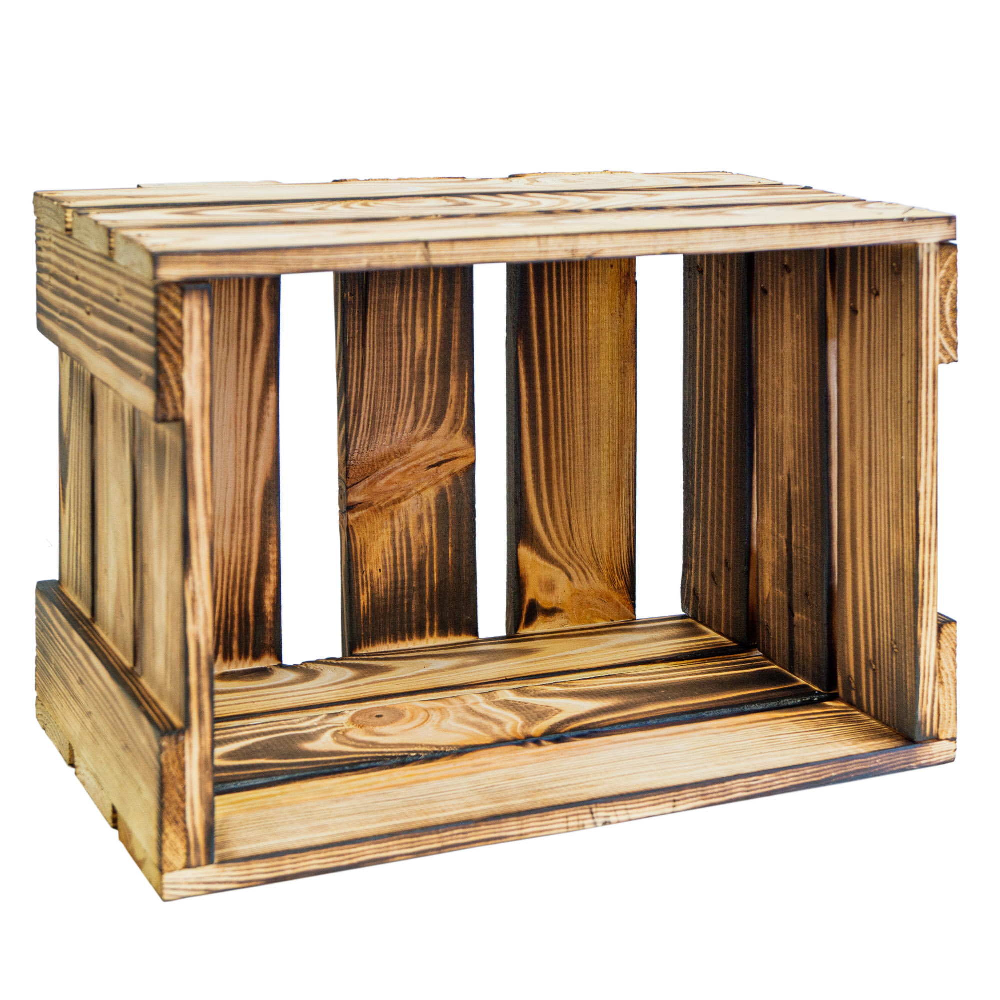 Mini-Weinkiste in geflammt 34x23x19cm