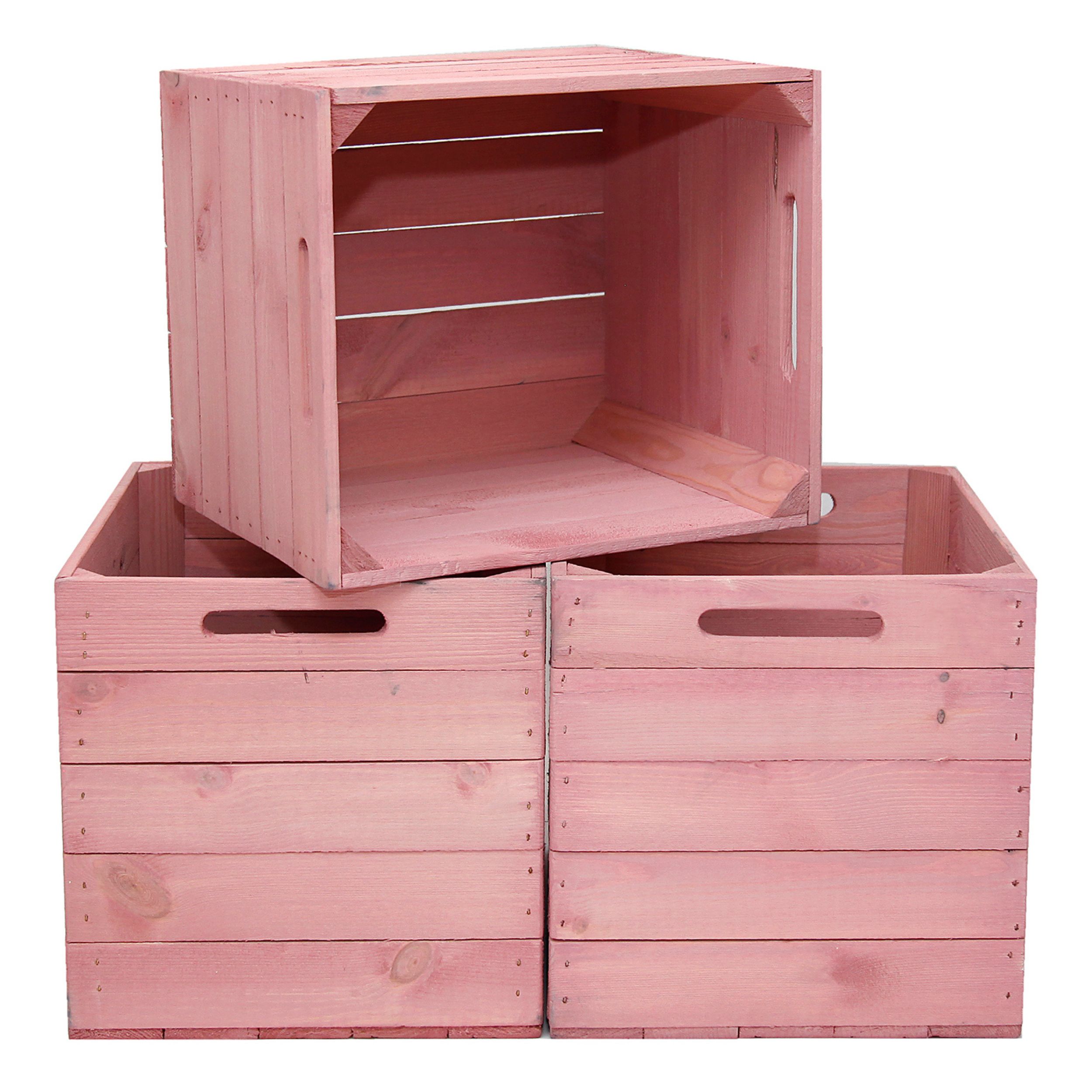 Holzkiste in Rosa für Kallax Regale 33x37,5x32,5cm Holzkiste in Rosa für Kallax Regale 33x37,5x32,5cm