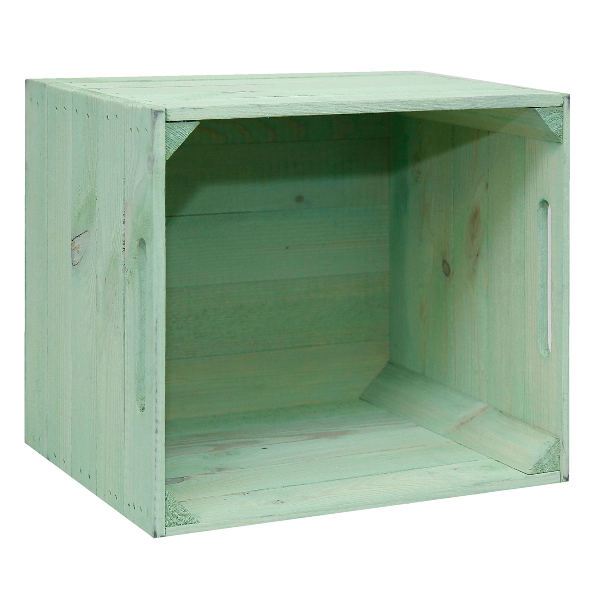 Holzkiste in Mint-Grün für Kallax Regale 33x37,5x32,5cm Holzkiste in Mint-Grün für Kallax Regale 33x37,5x32,5cm